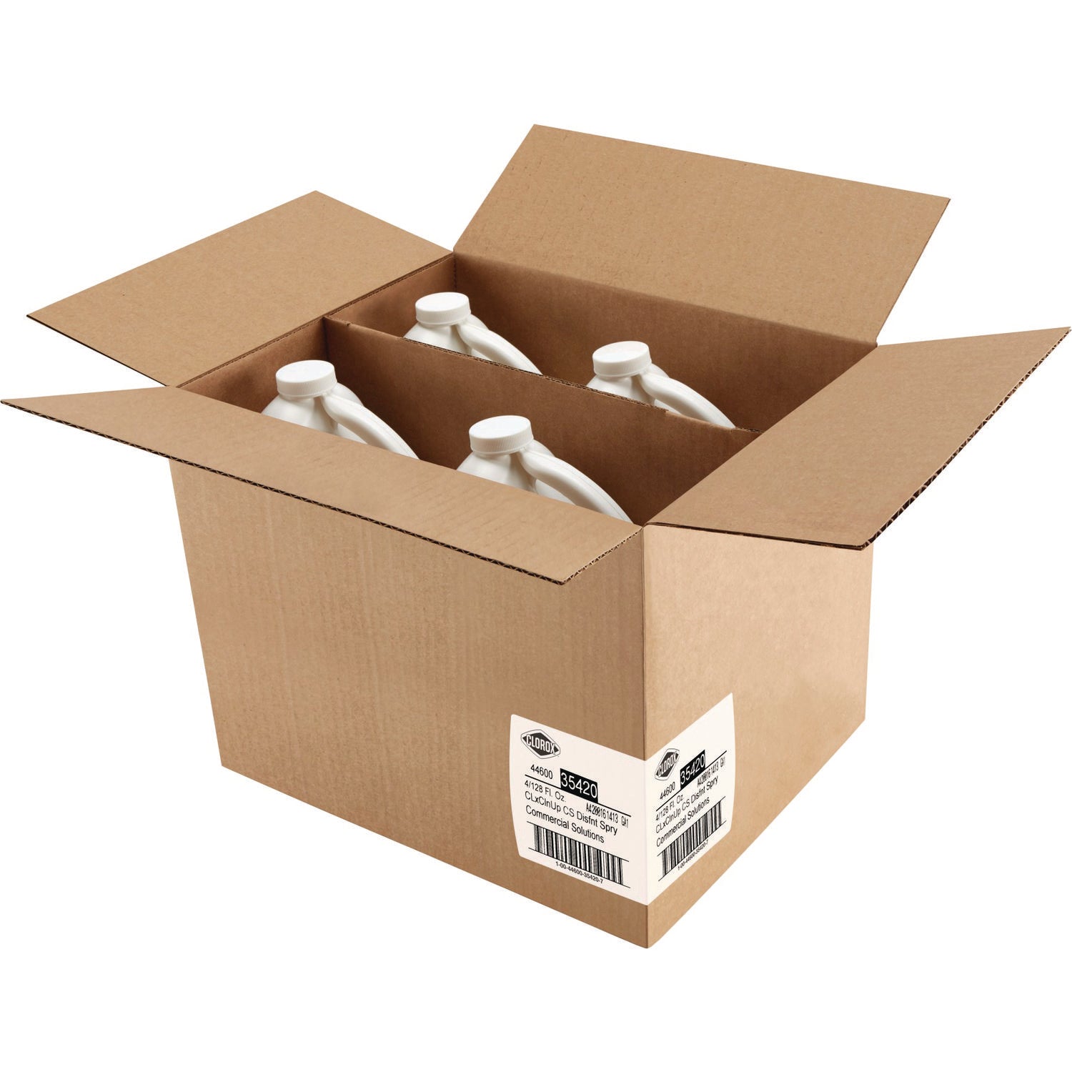 Clorox® CloroxPro Clean-Up Disinfectant Cleaner with Bleach, 128 oz Refill Bottle, 4/Carton