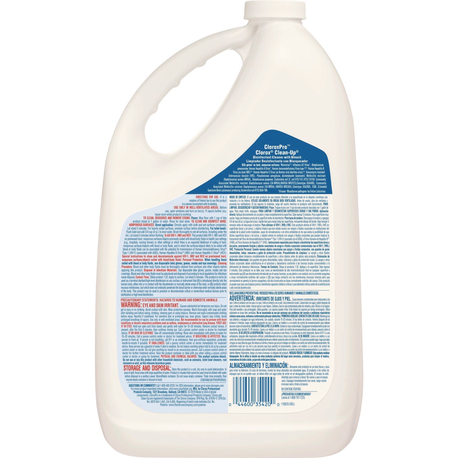 Clorox® CloroxPro Clean-Up Disinfectant Cleaner with Bleach, 128 oz Refill Bottle