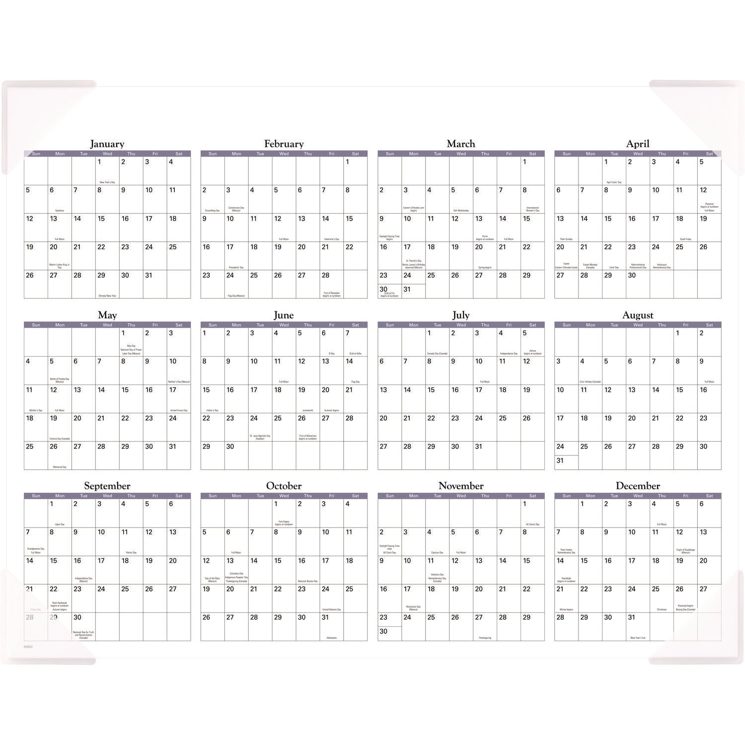 AT-A-GLANCE® Landscape Panoramic Desk Pad, Landscapes Photography, 22 x 17, White Sheets, Clear Corners, 12-Month (Jan to Dec): 2025