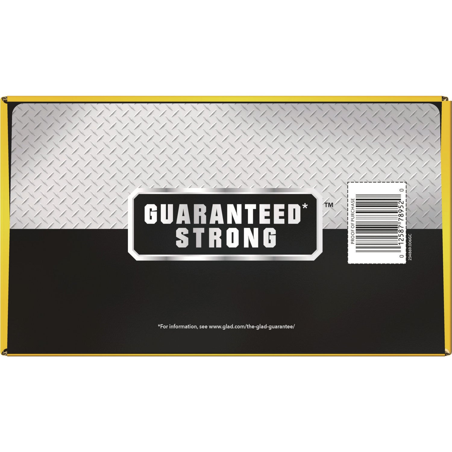 Glad® Guaranteed Strong Large Drawstring Trash Bags, Three-Ply, 30 gal, 1.05 mil, 30" x 33", Black, 90/Carton