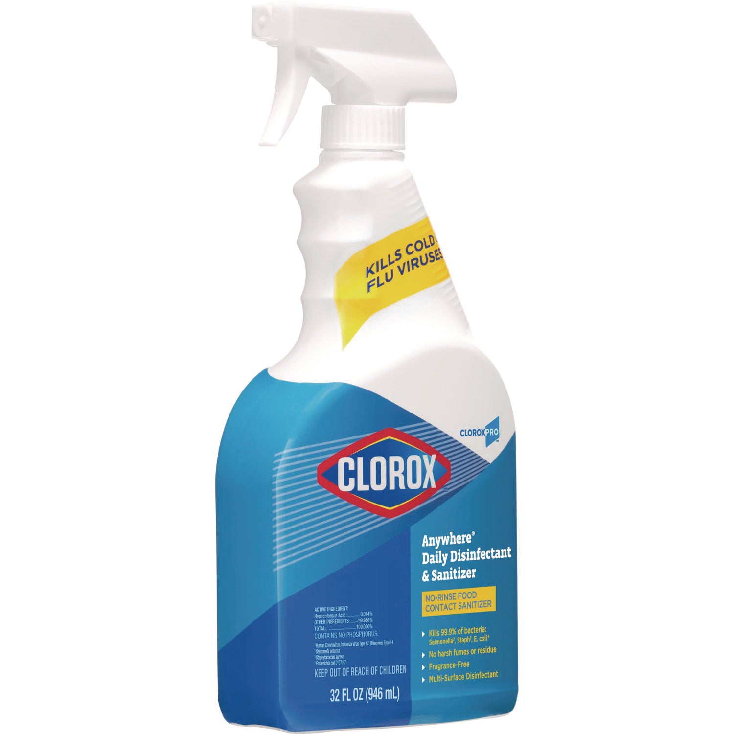 Clorox® Anywhere Daily Disinfectant and Sanitizer, 32 oz Spray Bottle, 12/Carton
