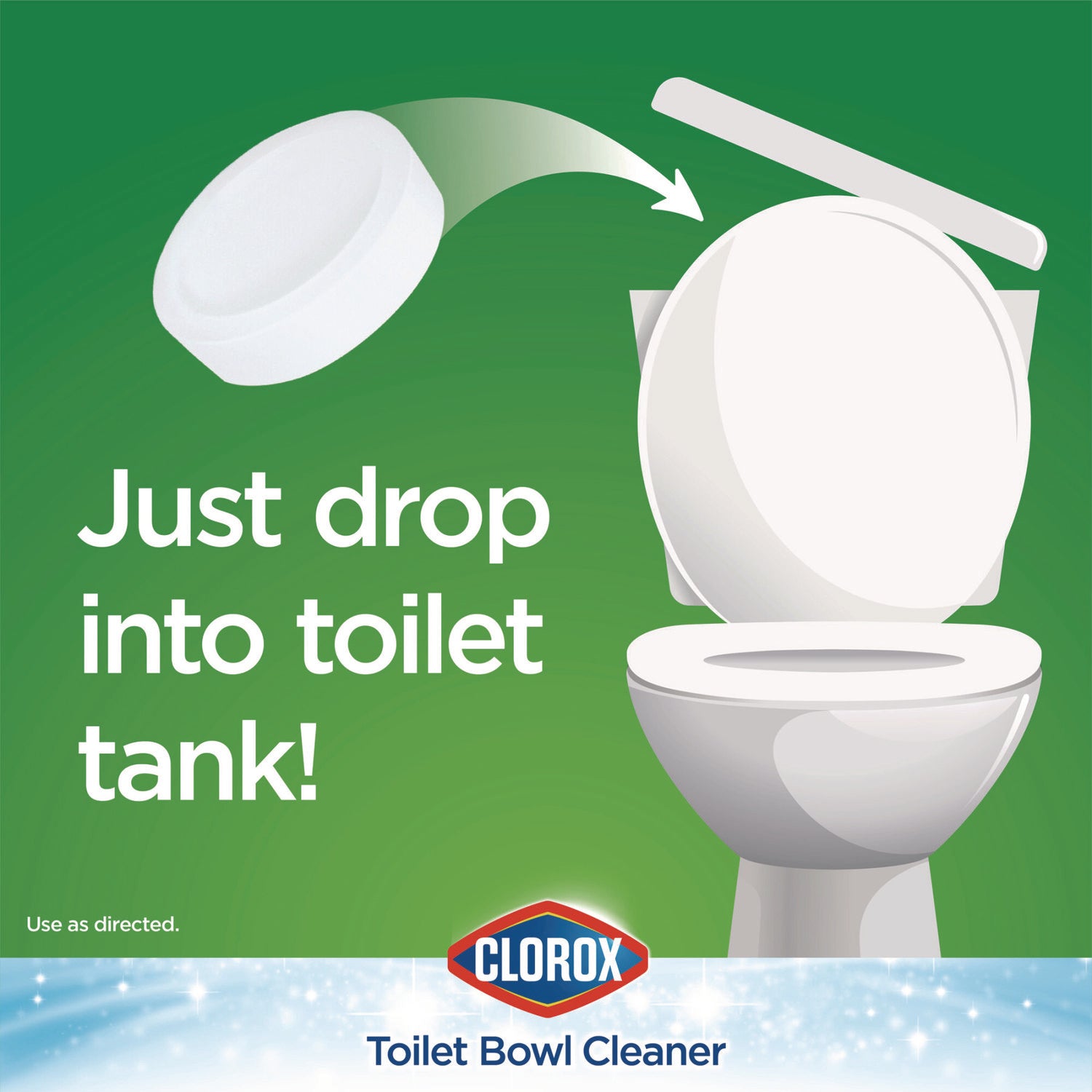 Clorox® Ultra Clean Toilet Tablets Bleach, 3.5 oz Tablet, 2/Pack, 6 Packs/Carton