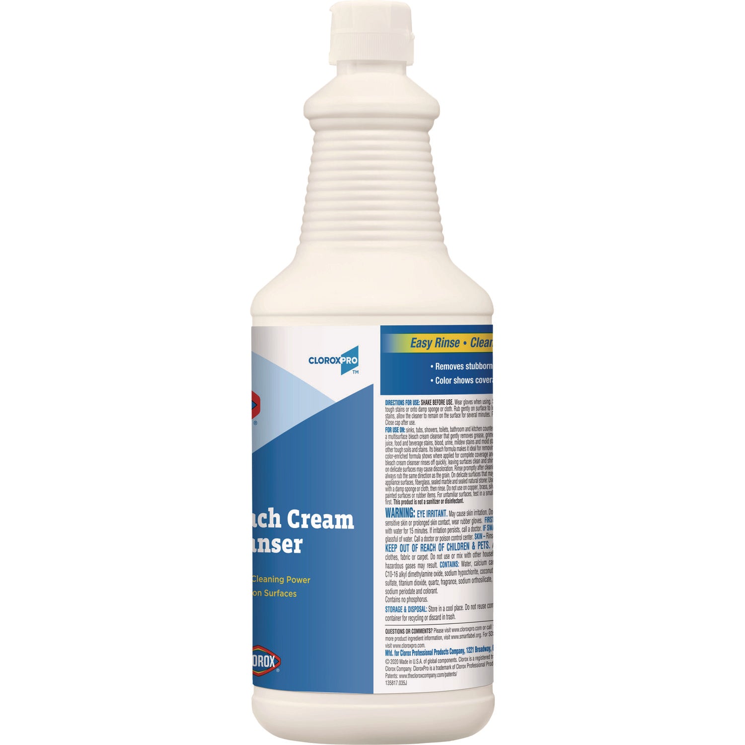 Clorox® Bleach Cream Cleanser, Fresh Scent, 32 Oz Bottle, 8/carton