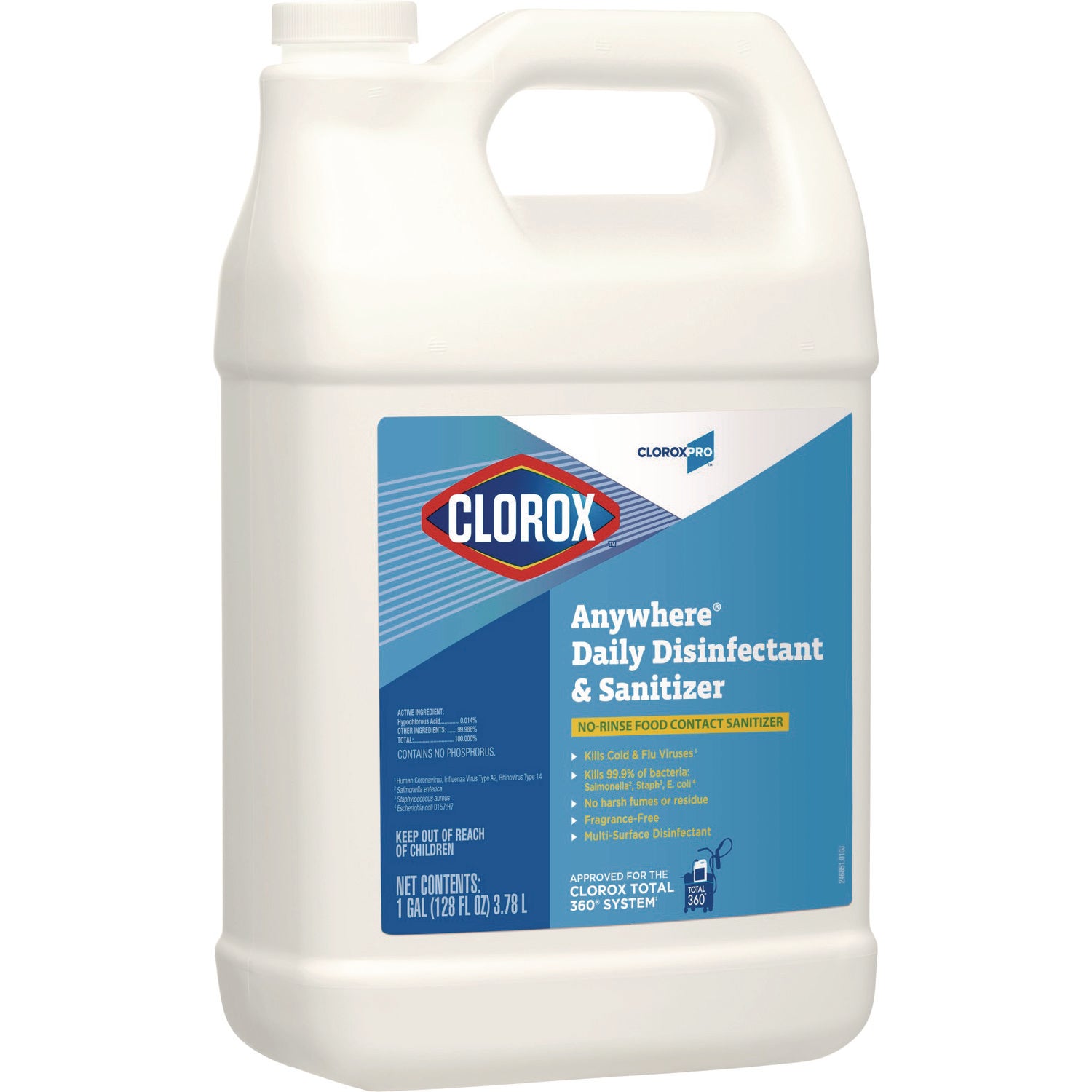 Clorox® Anywhere Daily Disinfectant and Sanitizer, 128 oz Bottle, 4/Carton