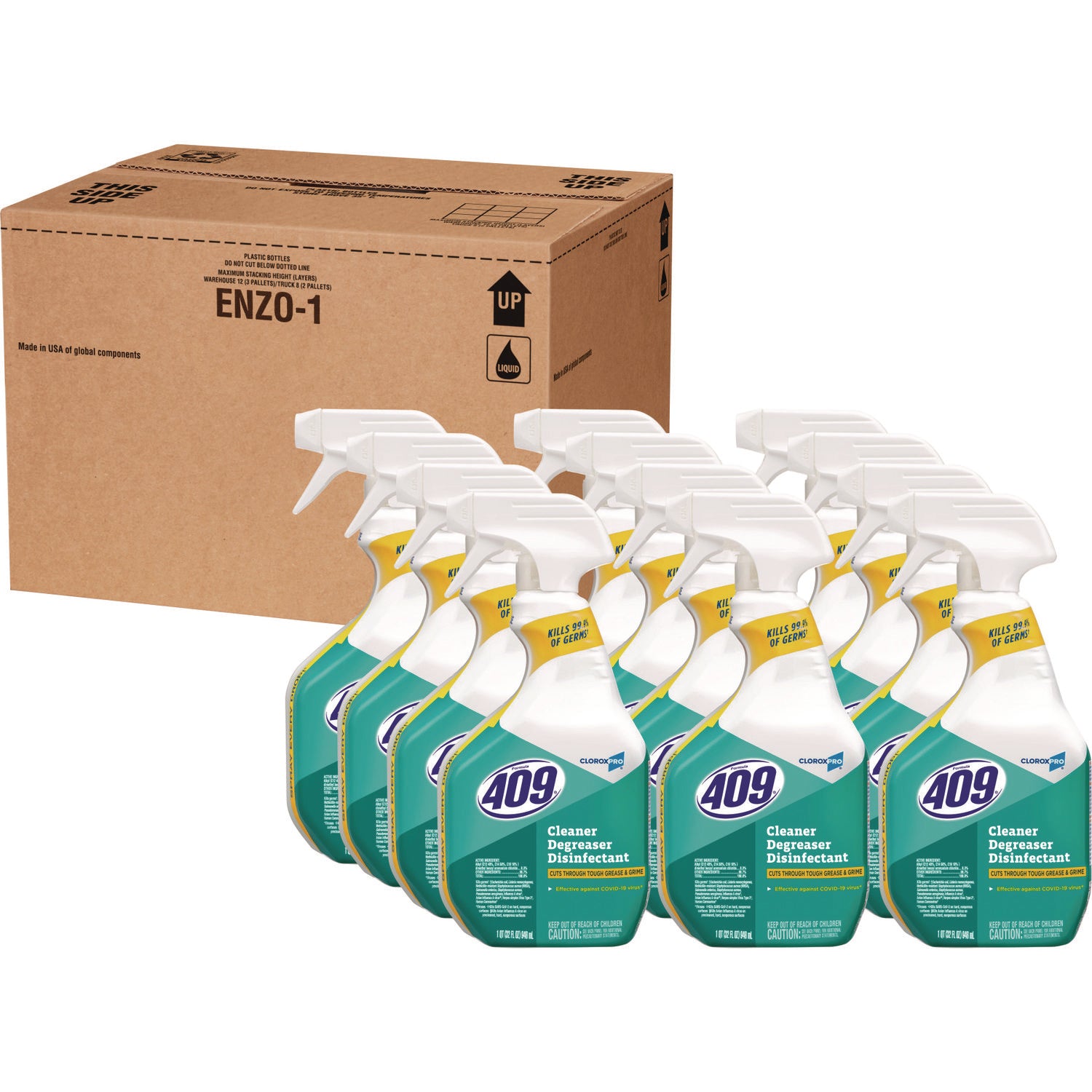 Cleaner Degreaser Disinfectant, 32 oz Spray, 12/Carton