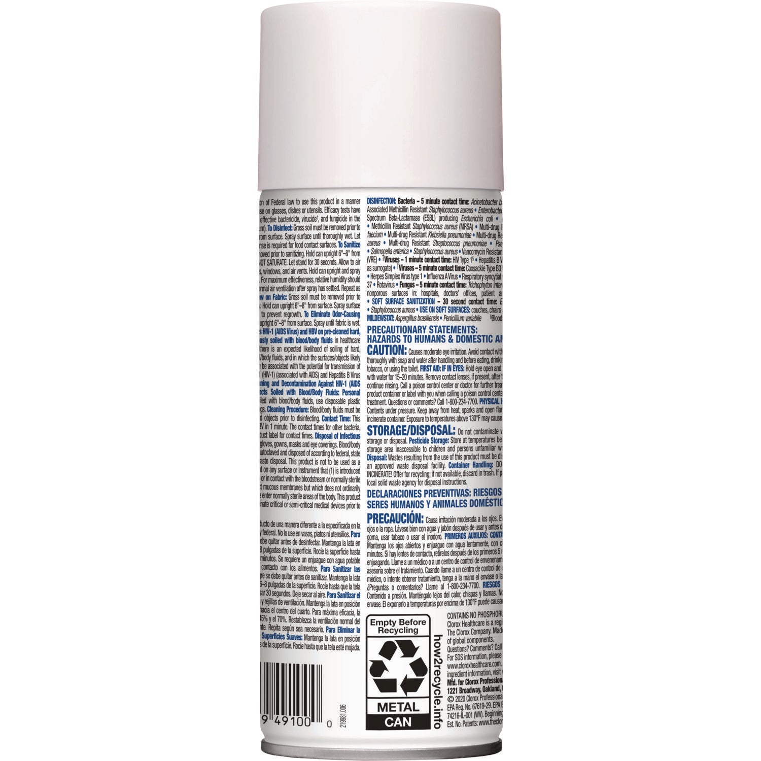 Clorox Healthcare® Citrace Hospital Disinfectant and Sanitizer, Citrus, 14 oz Aerosol Spray, 12/Carton