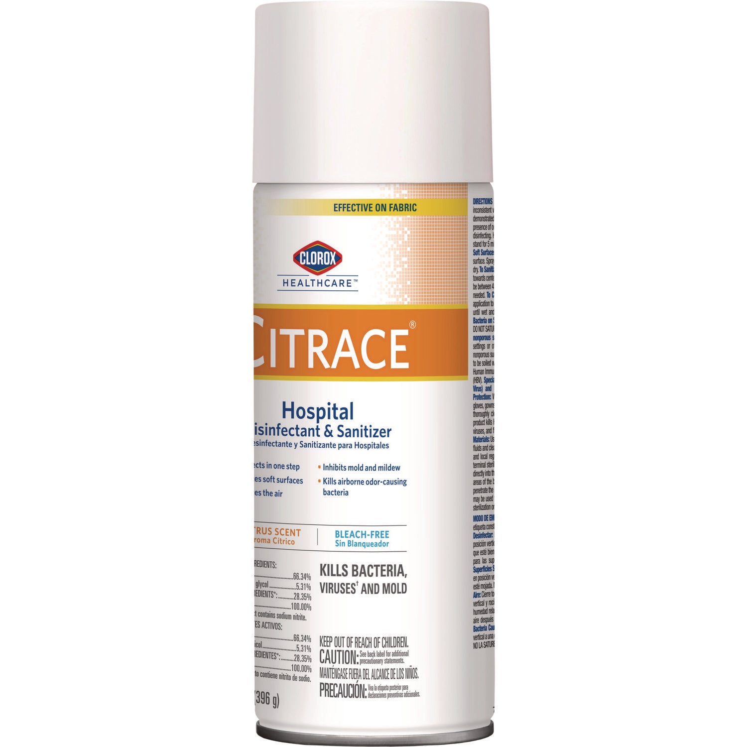 Clorox Healthcare® Citrace Hospital Disinfectant and Sanitizer, Citrus, 14 oz Aerosol Spray, 12/Carton