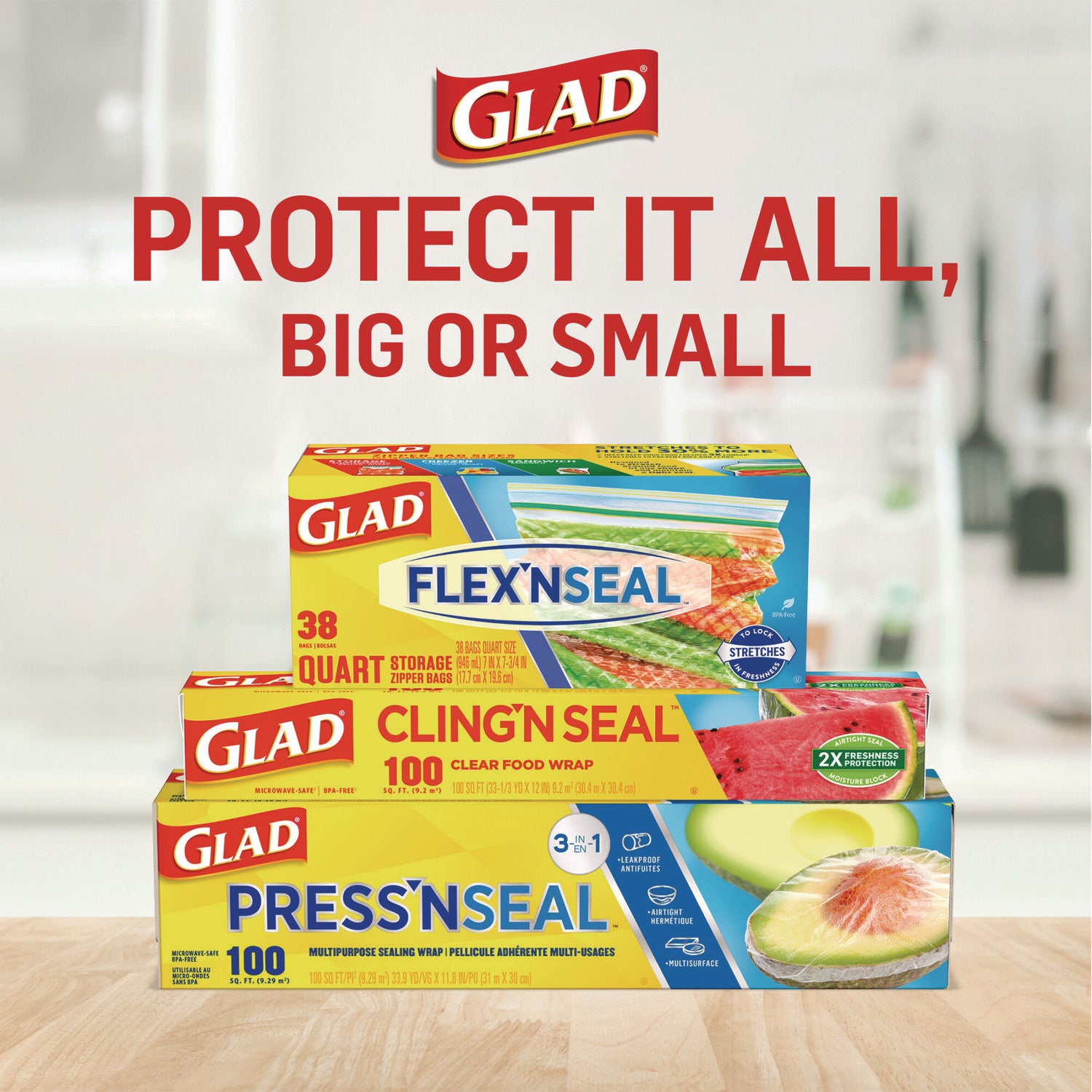 Glad® Zipper Food Storage Sandwich Bags, 6.63 x 5.88, Clear, 50 Bags/Box, 12 Boxes/Carton