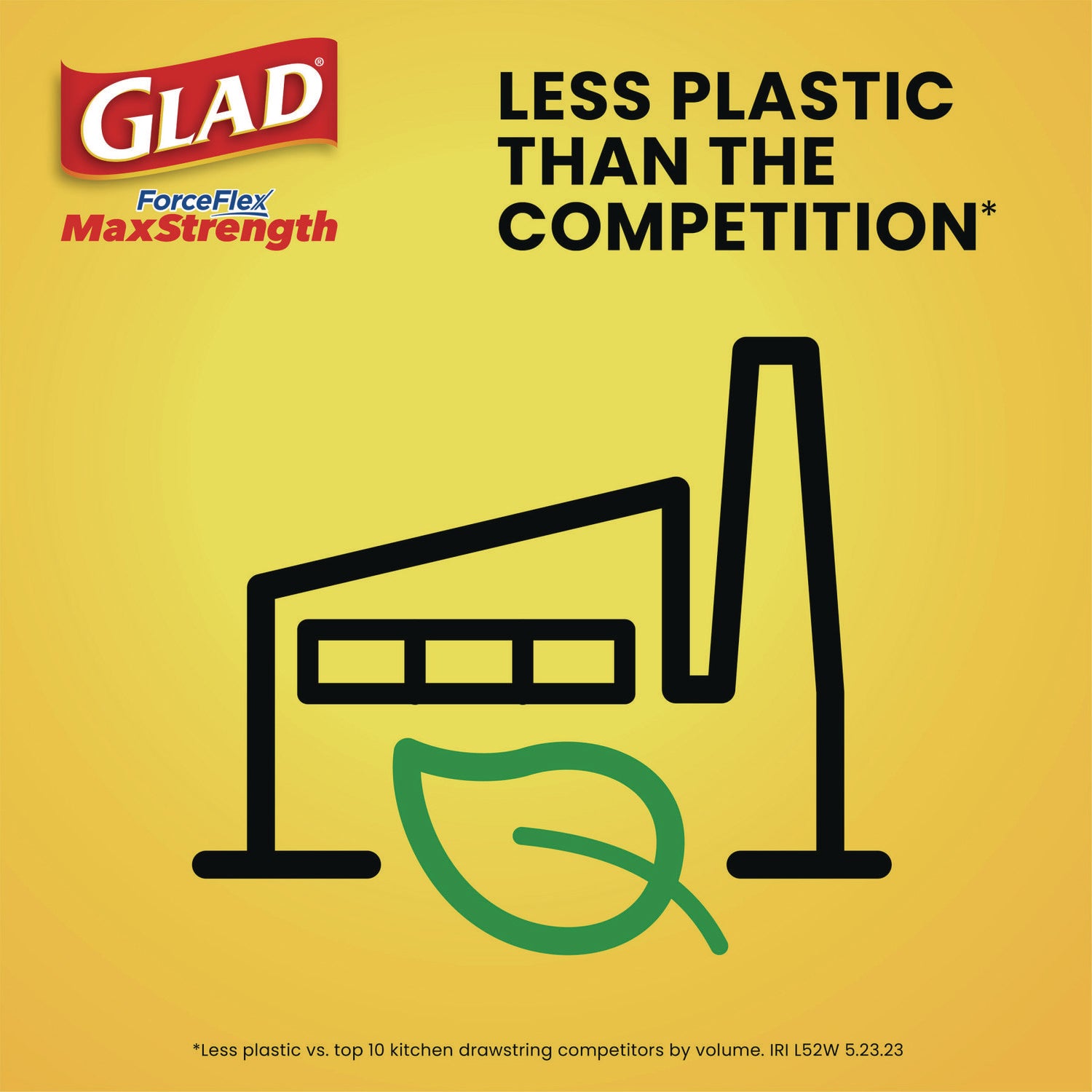 Glad® ForceFlex MaxStrength Tall Kitchen Drawstring Trash Bags, 13 gal, Fresh Clean Scent, 24 x 28, White, 34/Box, 6 Boxes/Carton