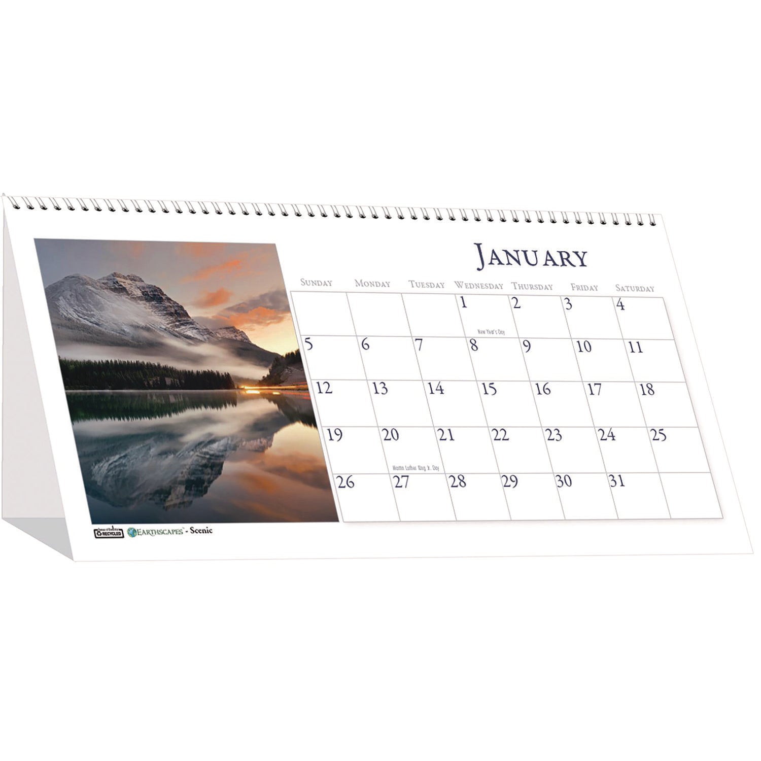 House of Doolittle™ Earthscapes Recycled Desk Tent Monthly Calendar, Scenic Photography, 8.5 x 4.5, White Sheets, 12-Month (Jan to Dec): 2025