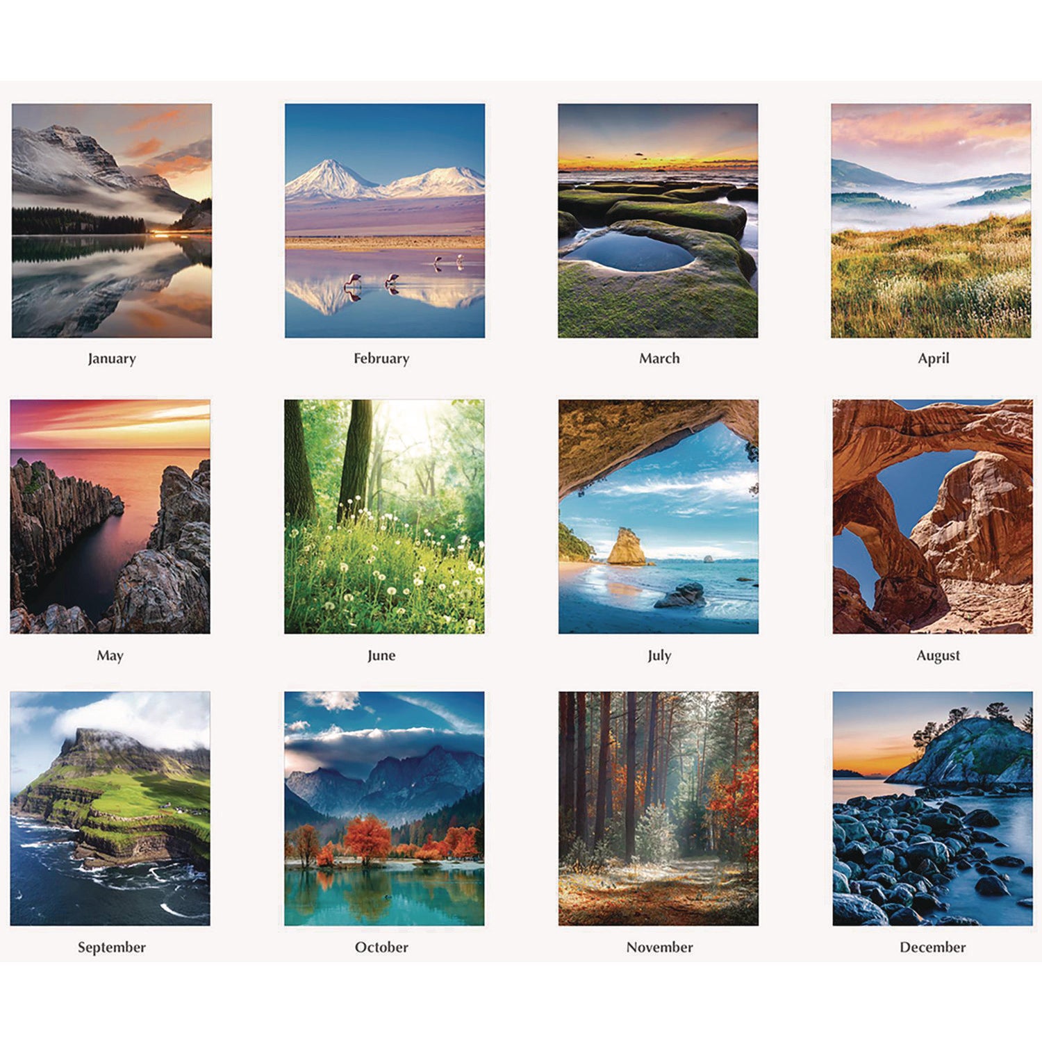 House of Doolittle™ Earthscapes Recycled Desk Tent Monthly Calendar, Scenic Photography, 8.5 x 4.5, White Sheets, 12-Month (Jan to Dec): 2025