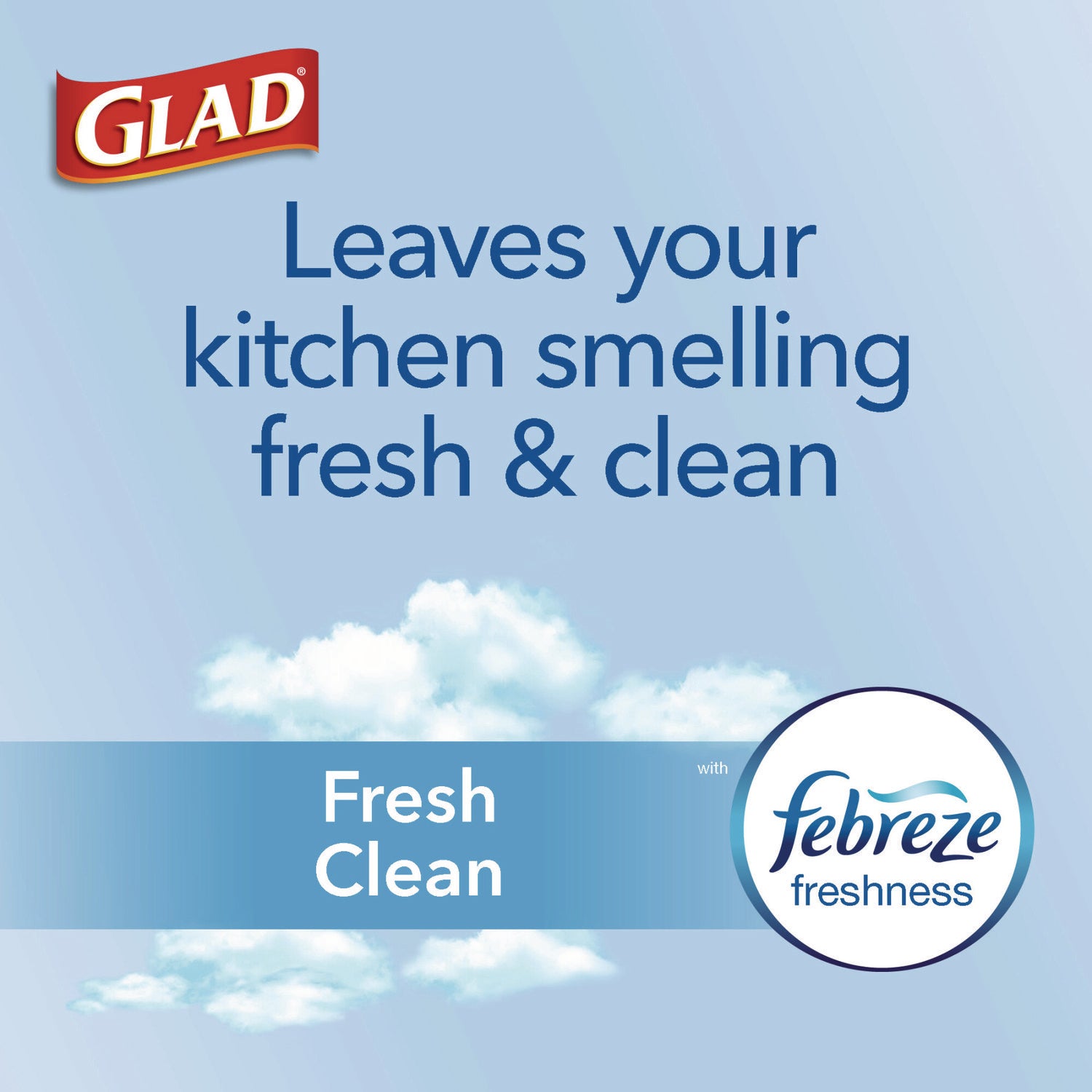 Glad® OdorShield Quick-Tie Small Trash Bags, Tie-Flap, 4 gal, Febreze Fresh Clean Scent, 8 x 18, White, 26 Bags/Box, 6 Boxes/Carton
