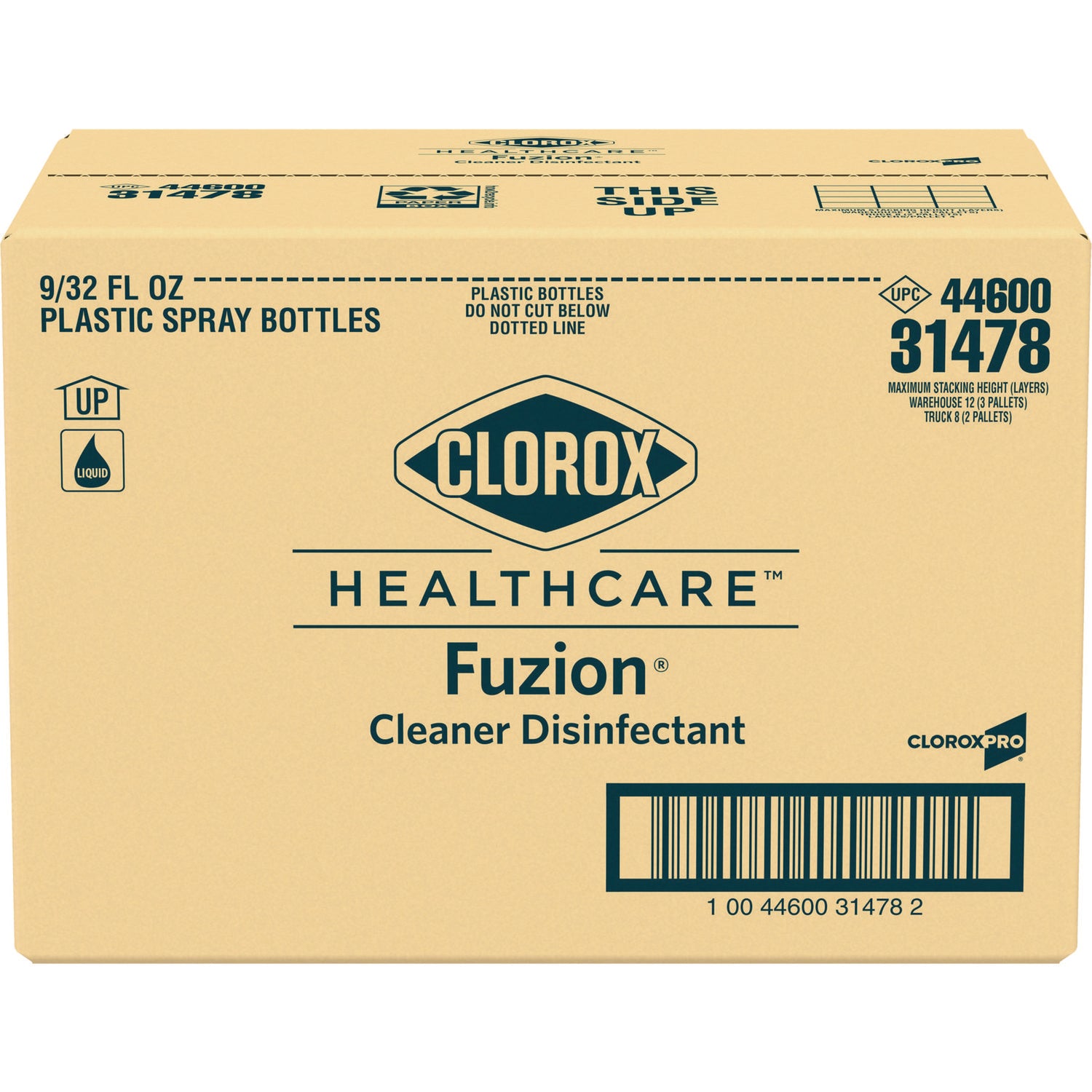 Clorox Healthcare® Fuzion Cleaner Disinfectant, Unscented, 32 Oz Spray Bottle, 9/carton