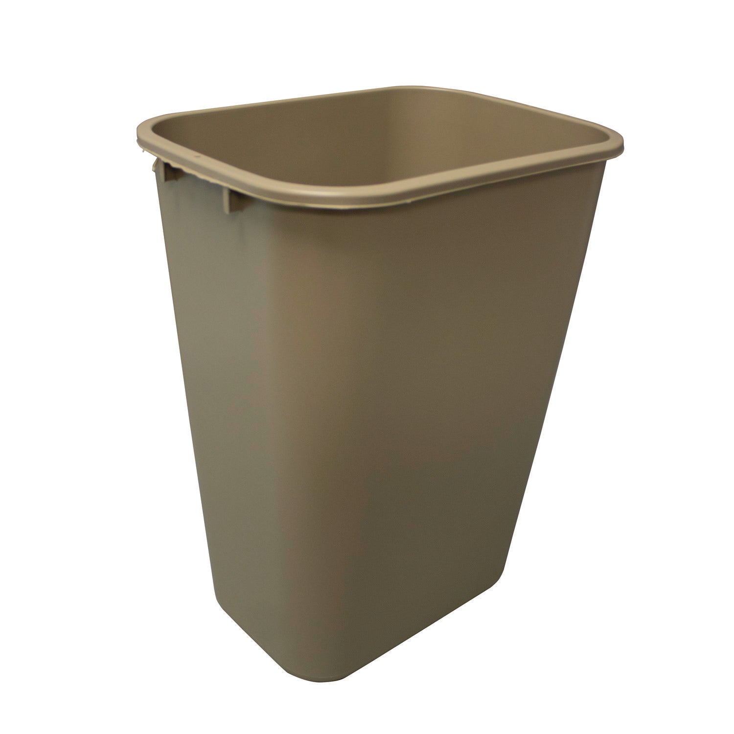 Impact® Soft-Sided Wastebasket, 41 qt, Polyethylene, Beige