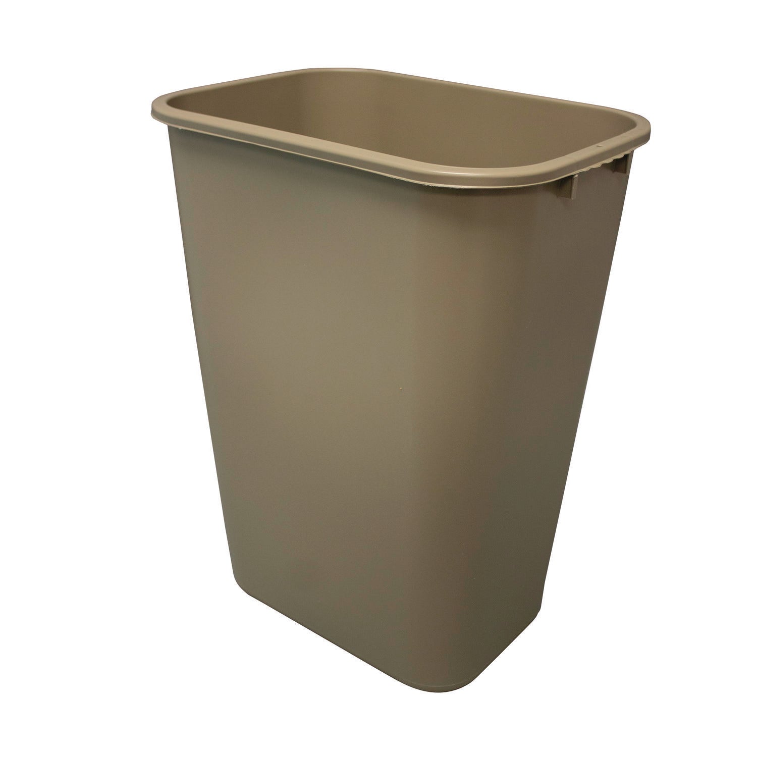 Impact® Soft-Sided Wastebasket, 41 qt, Polyethylene, Beige
