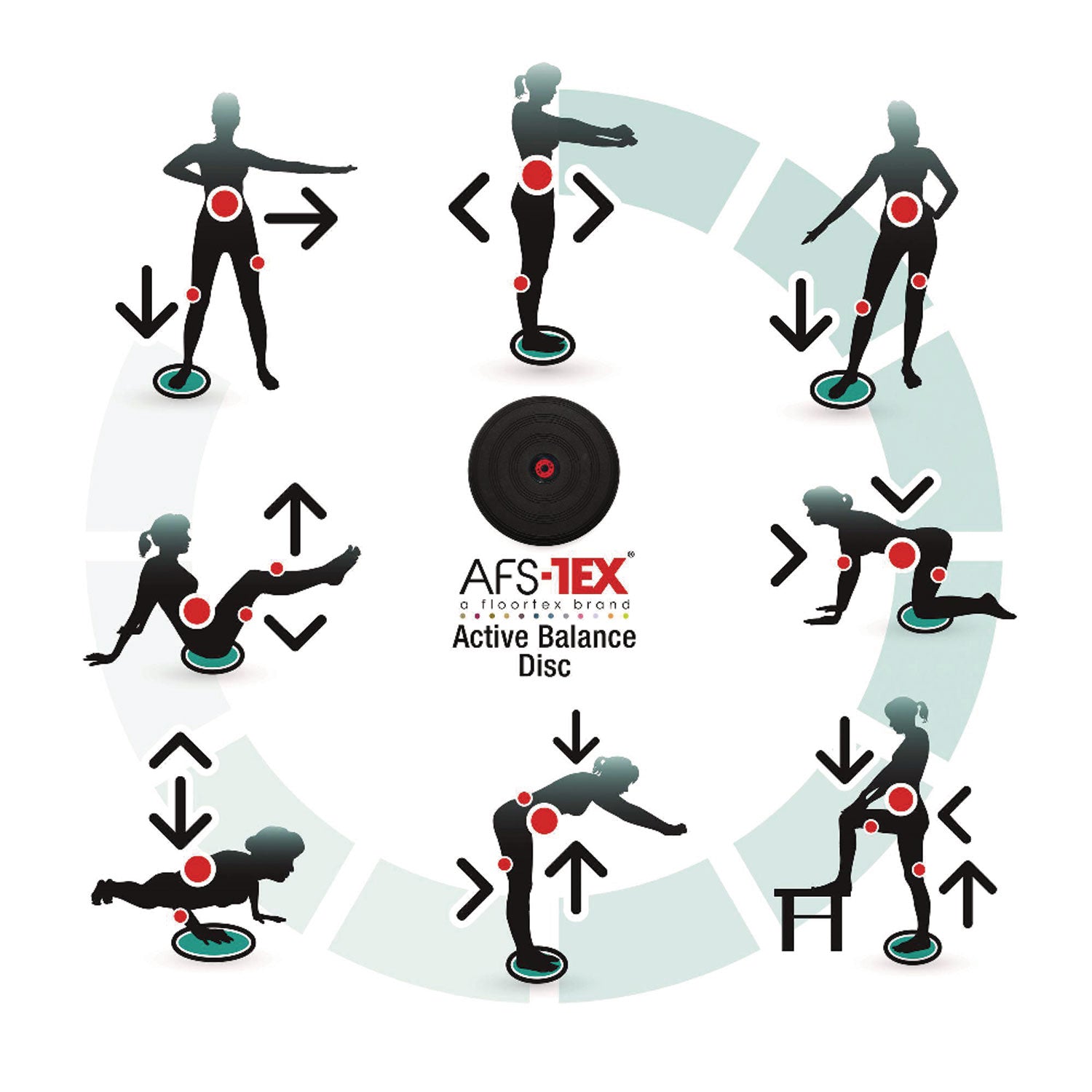 Floortex® ATS-TEX Active Balance Disc, 3 x 13 dia, Midnight Black