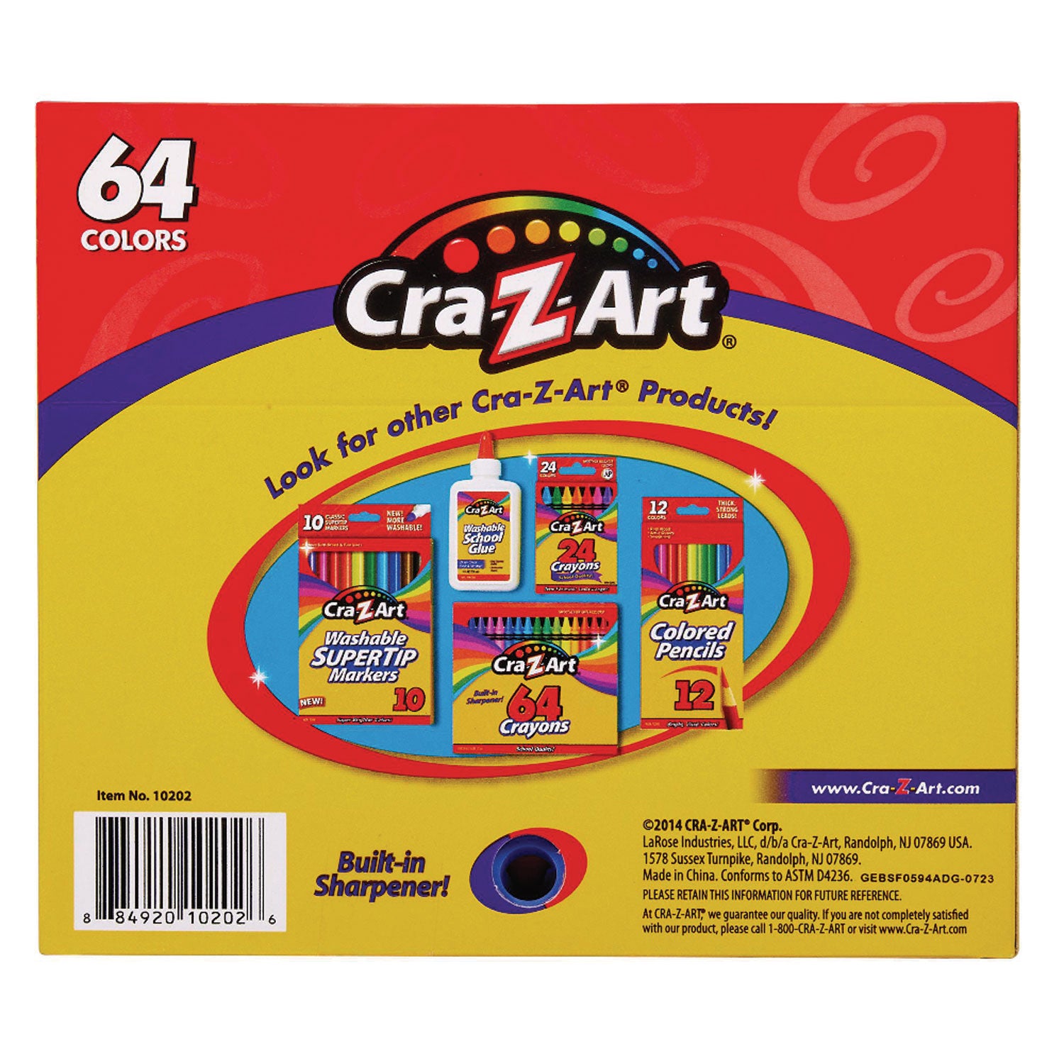 Cra-Z-Art® Crayons, 64 Assorted Colors, 64/pack