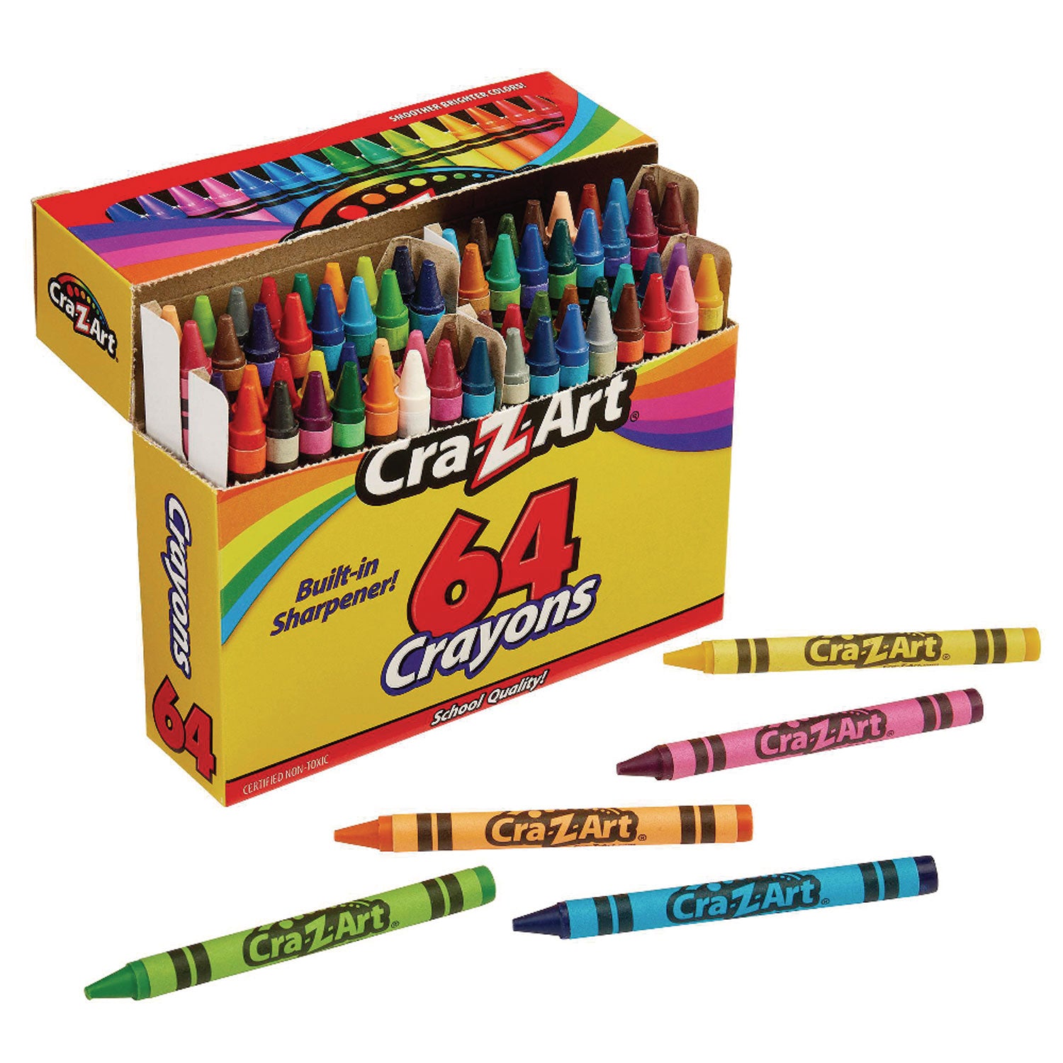 Cra-Z-Art® Crayons, 64 Assorted Colors, 64/pack