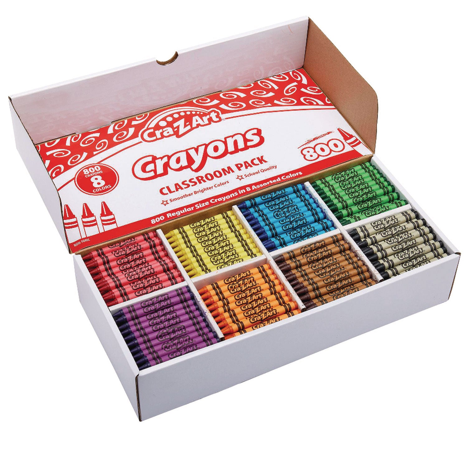 Cra-Z-Art® Crayons, 8 Assorted Colors, 800/pack