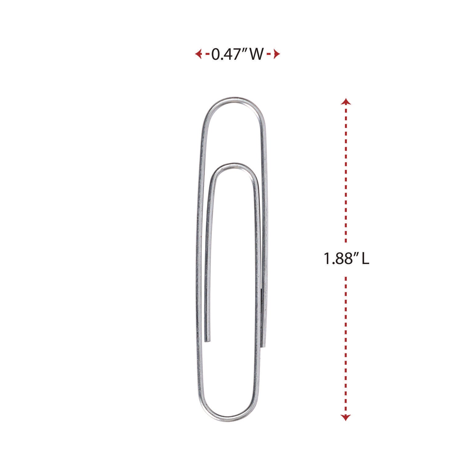 Universal® Paper Clips, Jumbo, Smooth, Silver, 100 Clips/Box, 10 Boxes/Pack