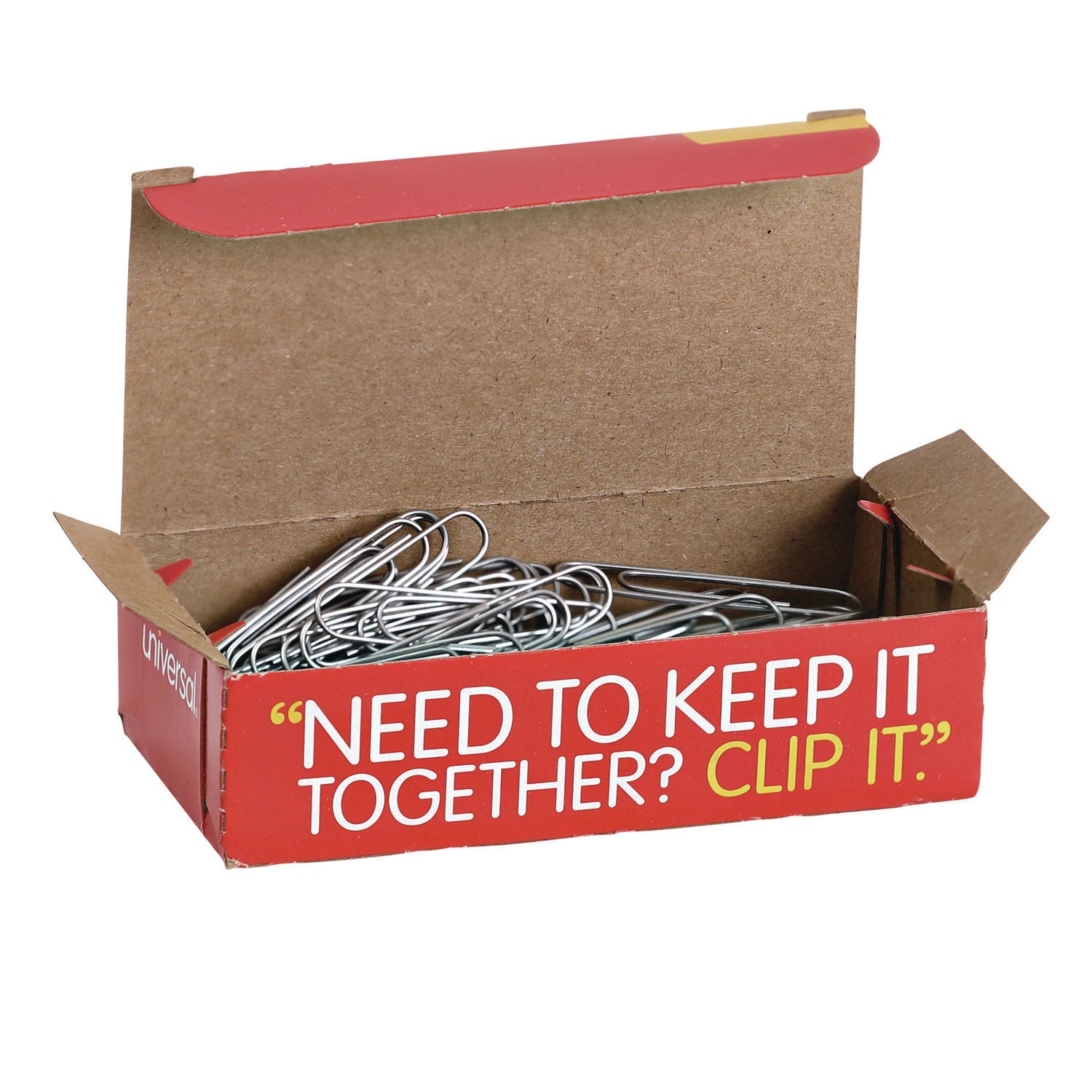 Universal® Paper Clips, Jumbo, Smooth, Silver, 100 Clips/Box, 10 Boxes/Pack