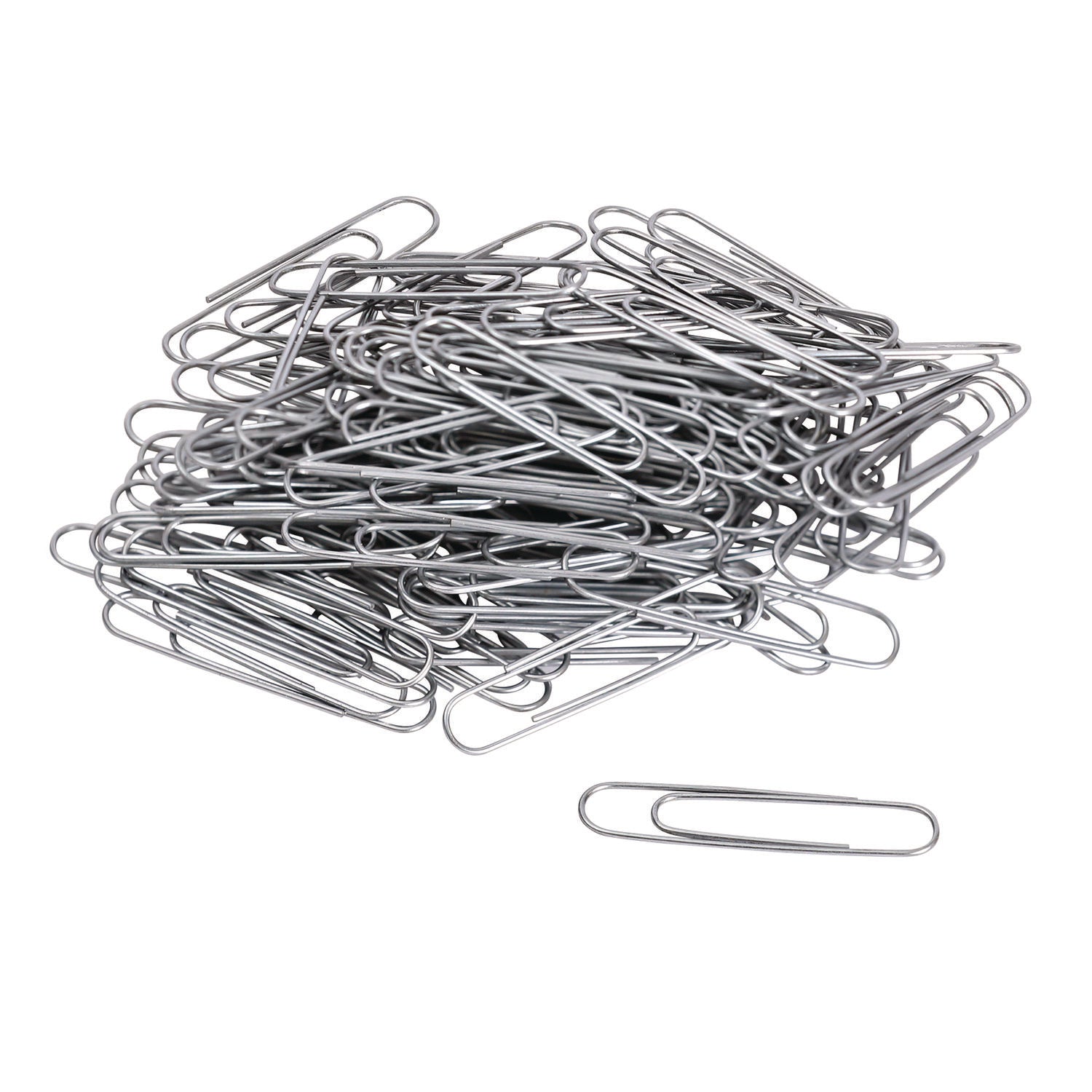 Paper Clips, Jumbo, Smooth, Silver, 100 Clips/Box, 10 Boxes/Pack