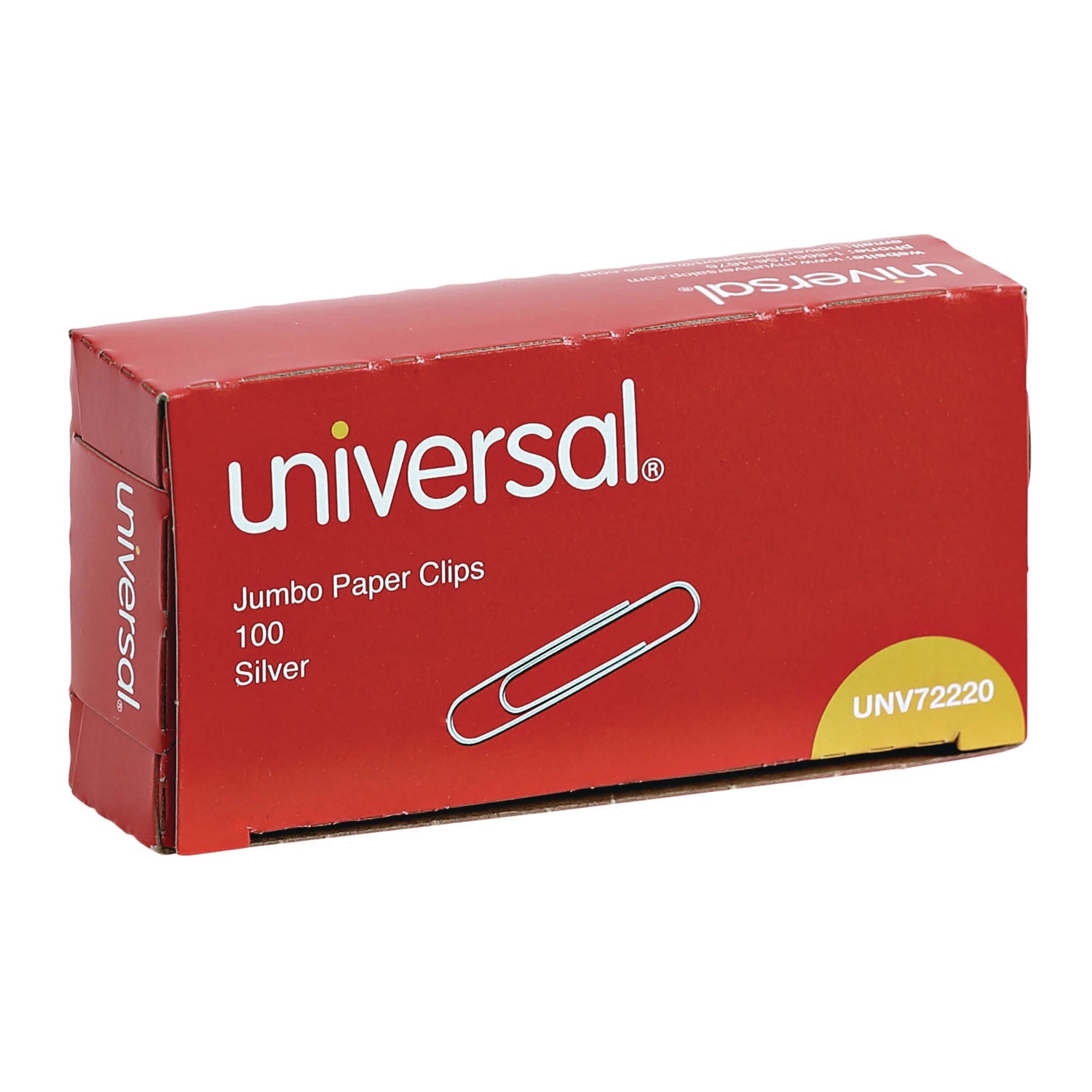 Universal® Paper Clips, Jumbo, Smooth, Silver, 100 Clips/Box, 10 Boxes/Pack