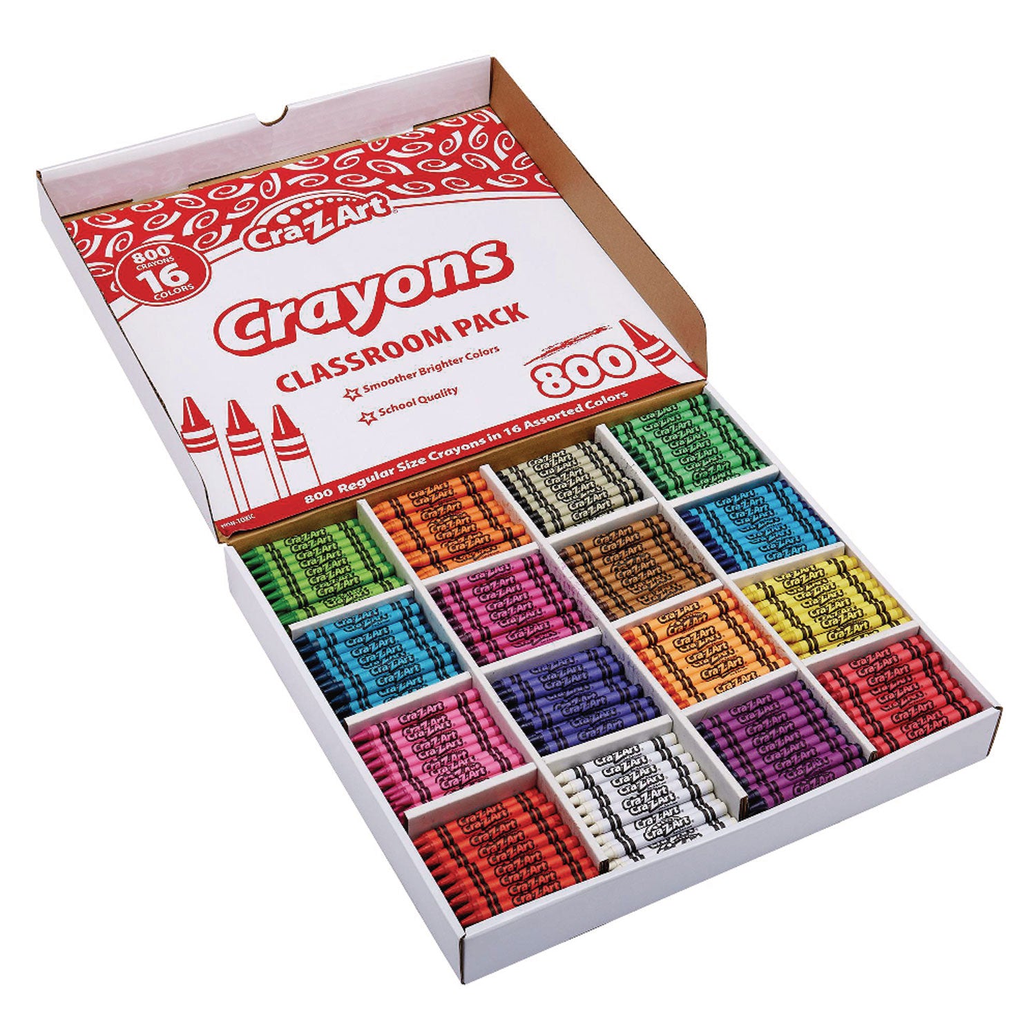 Cra-Z-Art® Crayons, 16 Assorted Colors, 800/pack