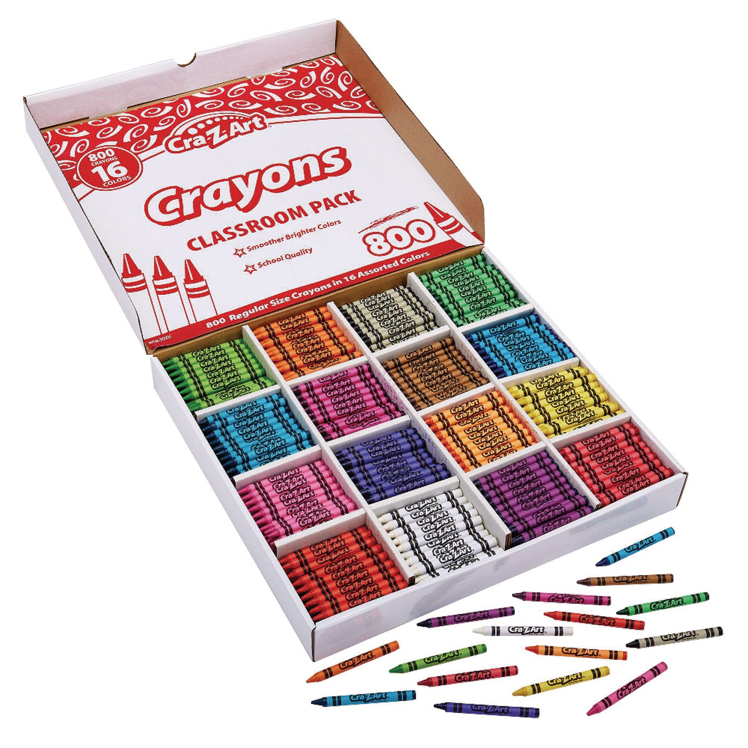 Cra-Z-Art® Crayons, 16 Assorted Colors, 800/pack