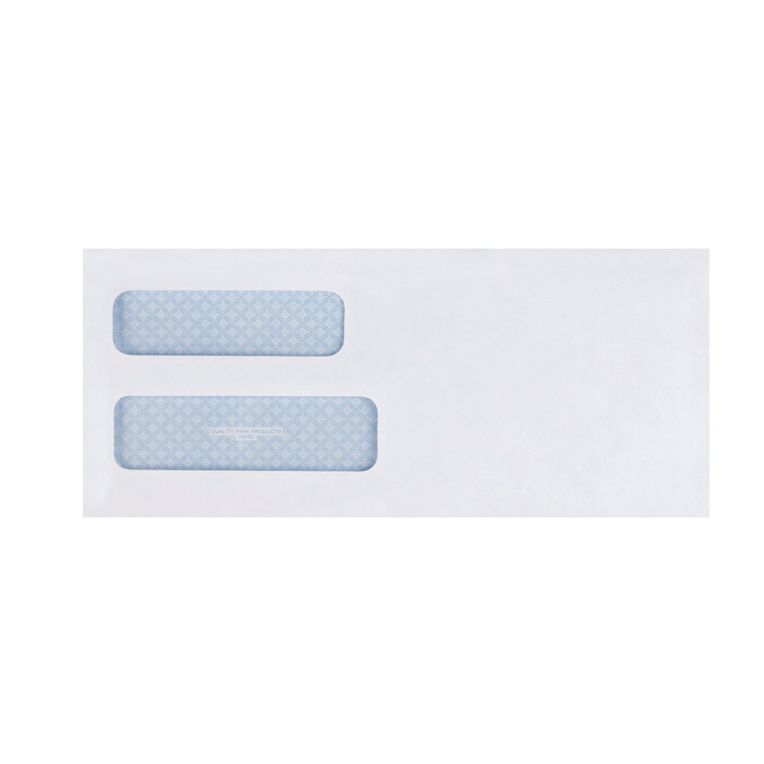 Quality Park™ Double Window Security-Tinted Check Envelope, #10, Commercial Flap, Gummed Closure, 4.13 X 9.5, White, 500/box