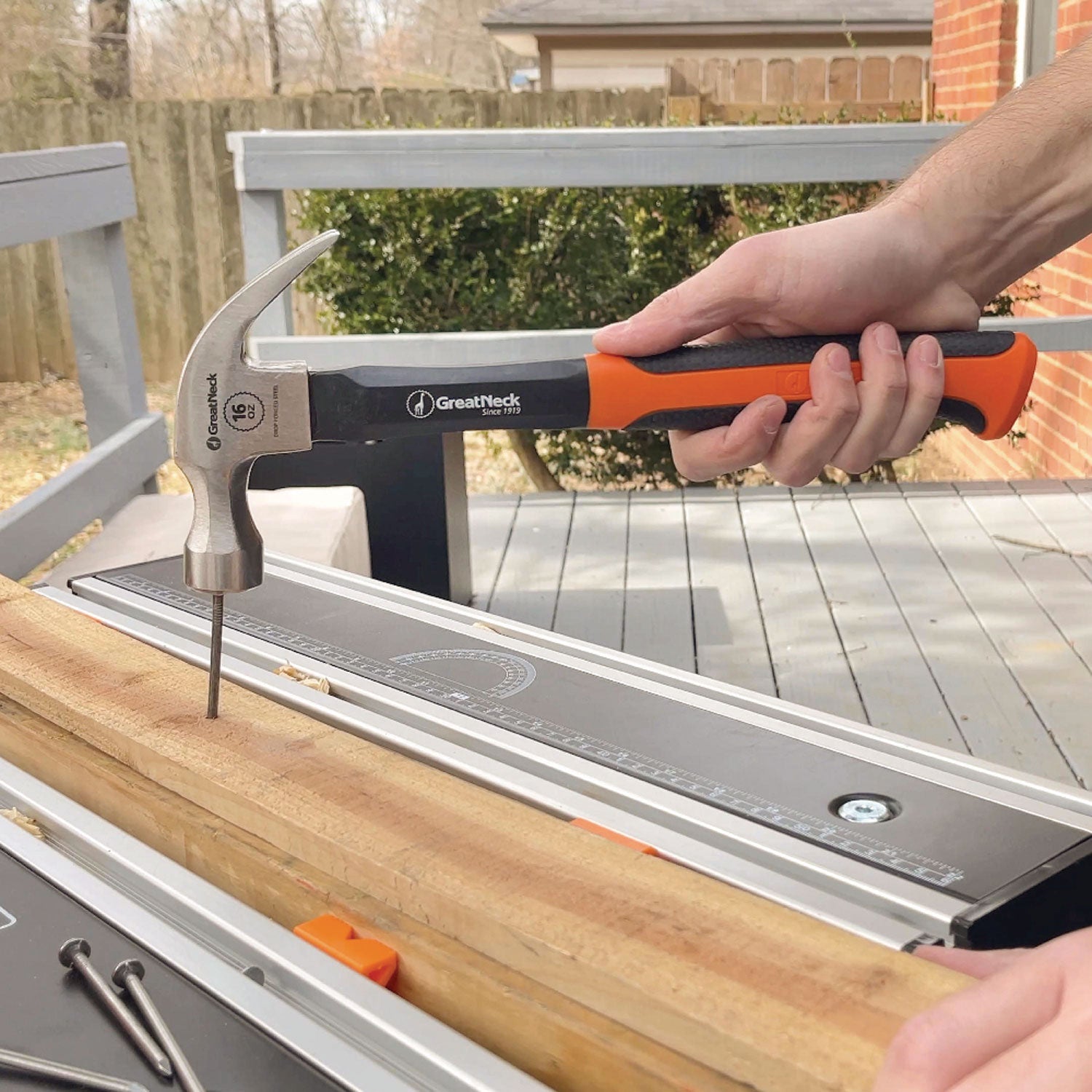 Great Neck® 16 oz Claw Hammer with High-Visibility Orange Fiberglass Handle