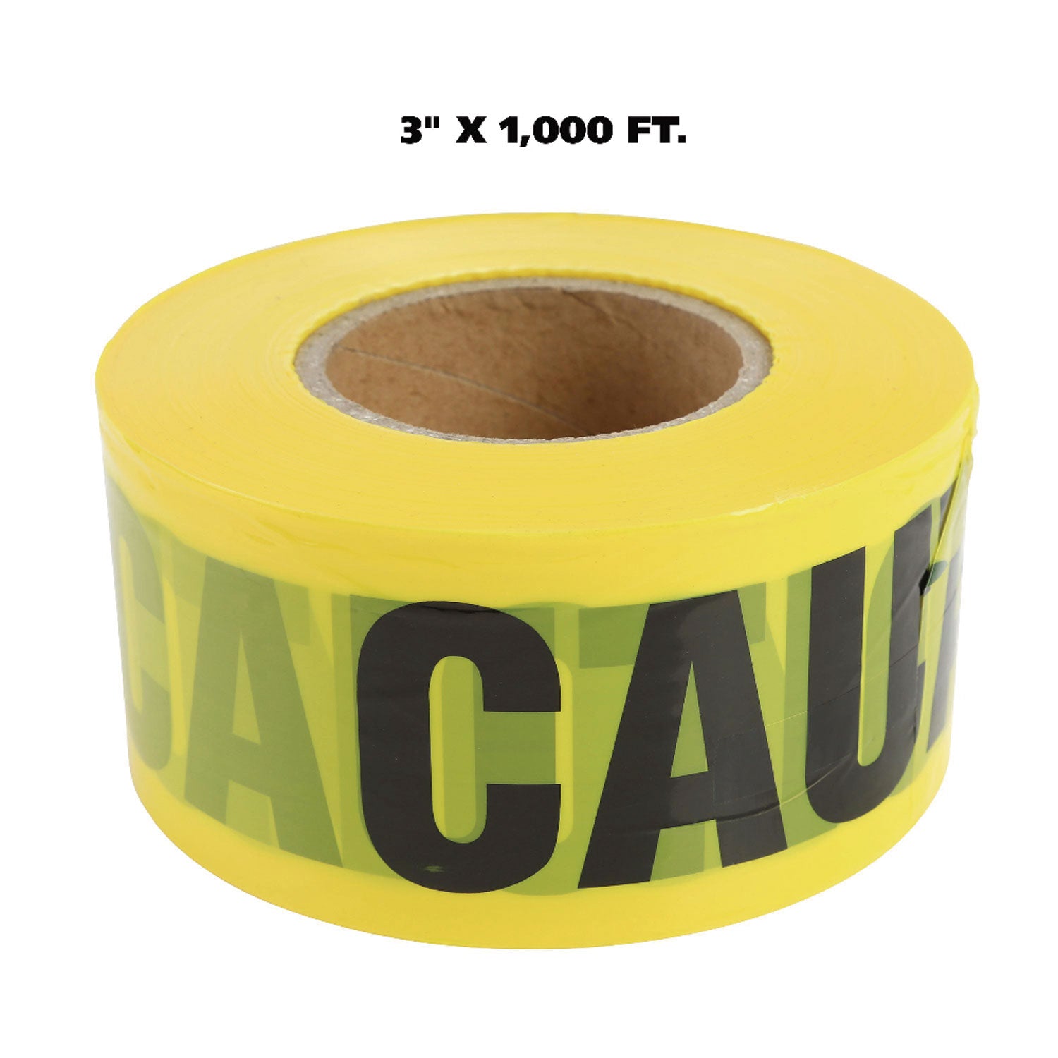 Great Neck® Caution Safety Tape, Non-Adhesive, 3" X 1,000 Ft, Yellow