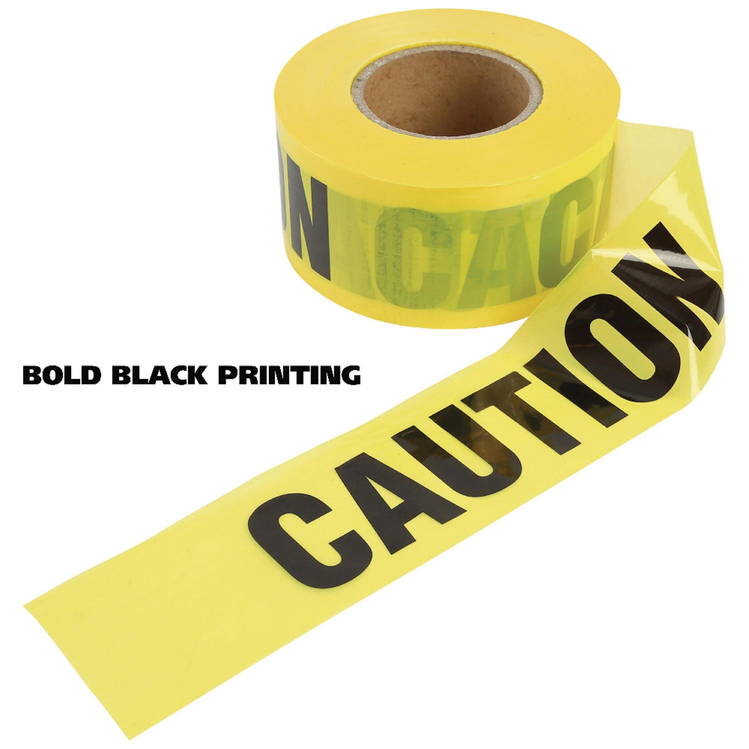 Great Neck® Caution Safety Tape, Non-Adhesive, 3" X 1,000 Ft, Yellow