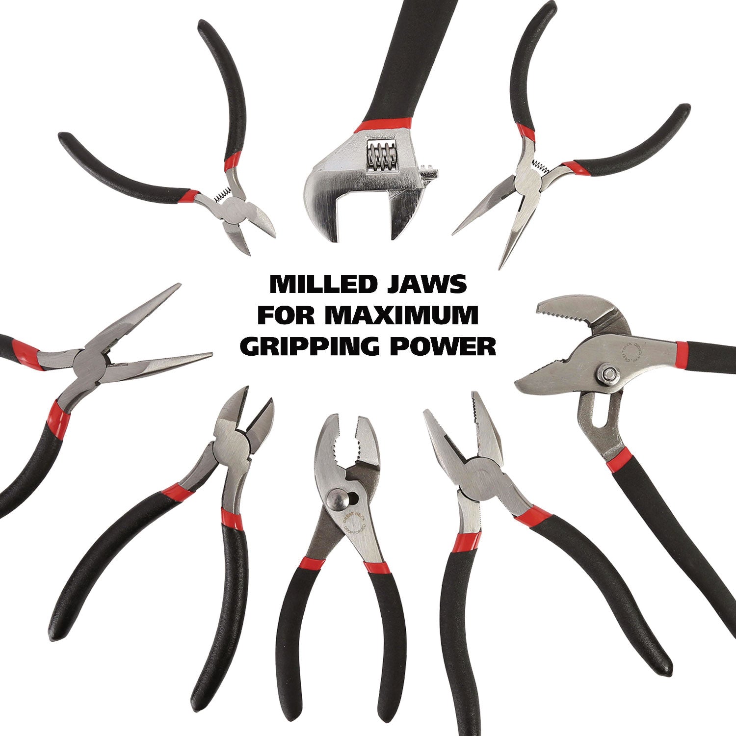 Great Neck® 8-Piece Steel Pliers And Wrench Tool Set