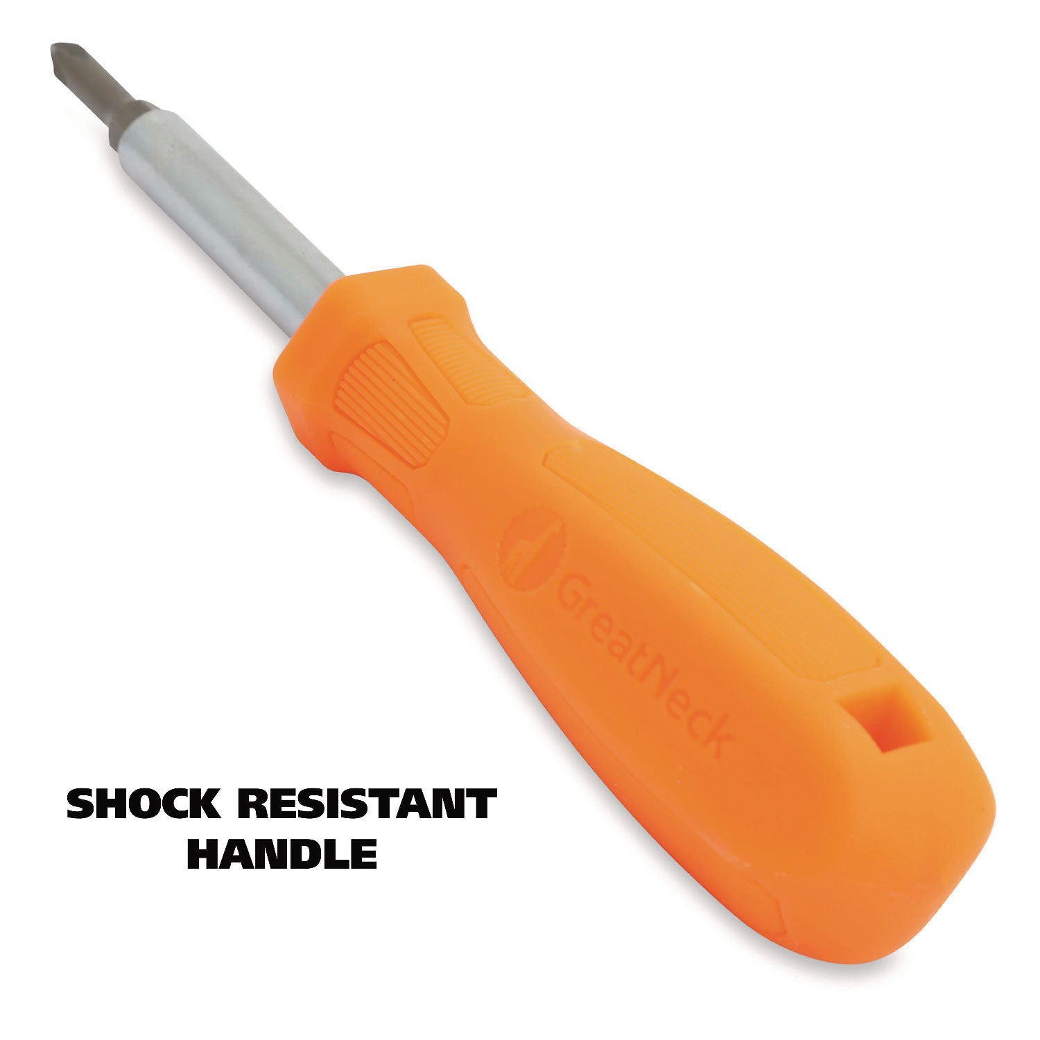 Great Neck® 4 In-1 Screwdriver W/interchangeable Phillips/standard Bits, Assorted Colors
