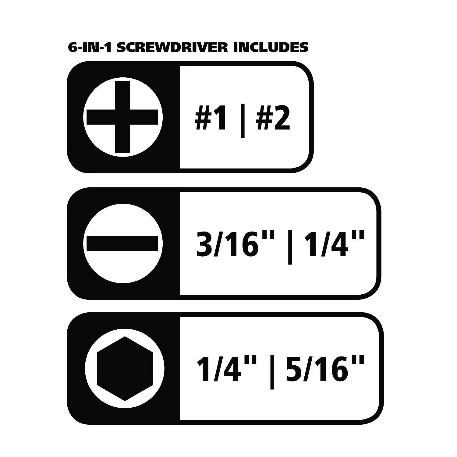 Great Neck® 4 In-1 Screwdriver W/interchangeable Phillips/standard Bits, Assorted Colors