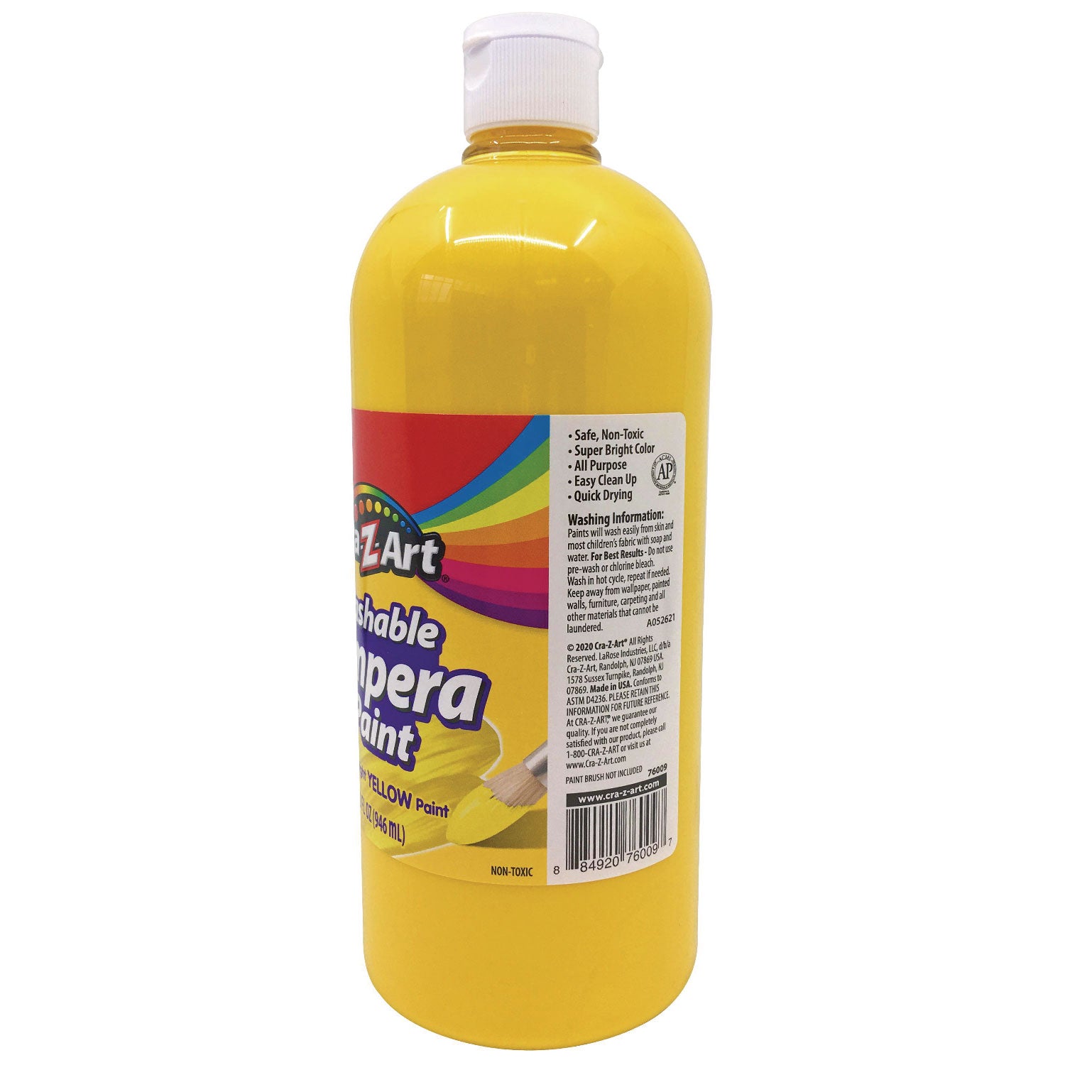 Cra-Z-Art® Washable Tempera Paint, Yellow, 32 Oz Bottle