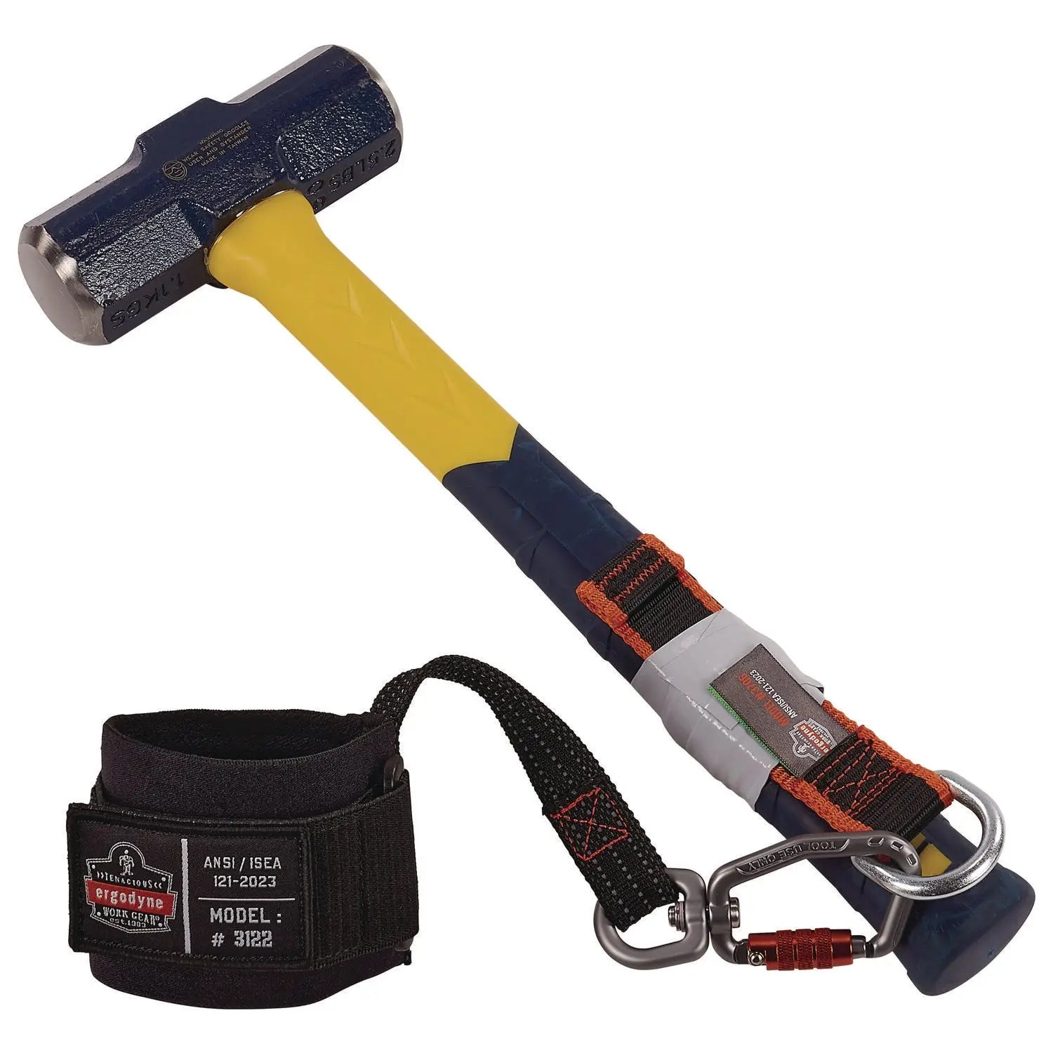 Squids 3122 Pull-On Wrist Tool Lanyard with Carabiner Anchor, 5 lb Max Working Capacity, 7" Long, Black ergodyne® Flipcost