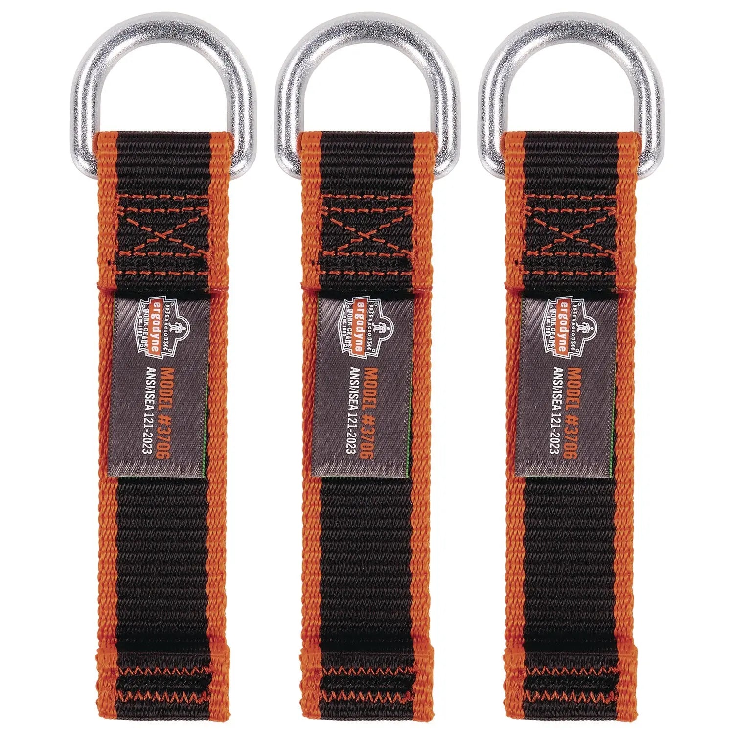 Squids 3706 Web Tool Tether Attachment with D-Ring Tool Tails, 5 lb Max Working Capacity, 5.5" Long, Black, 3/Pack