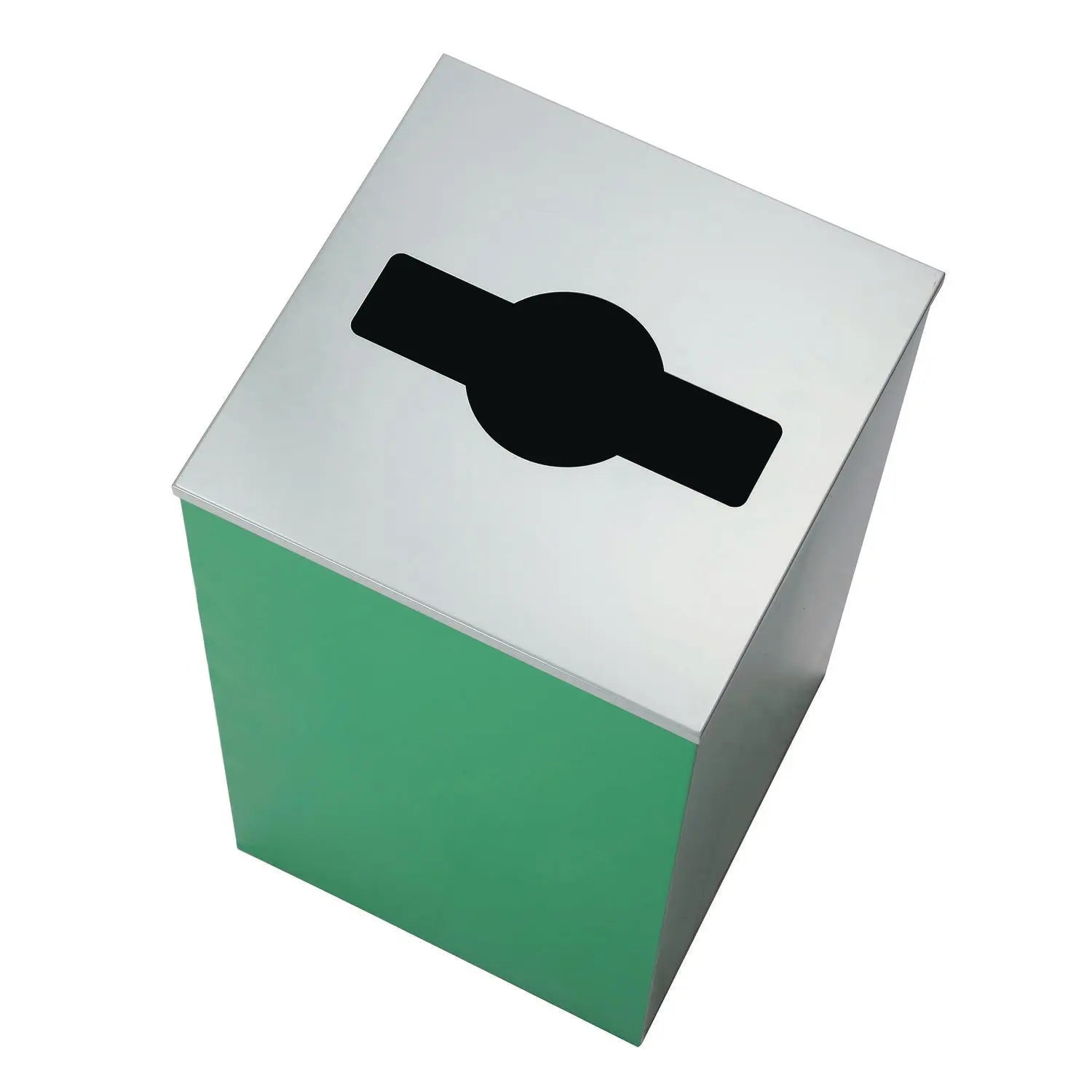 29 Gallon Trash/Recycling Cans, Steel, Green Can with Mixed Lid Alpine Industries Flipcost