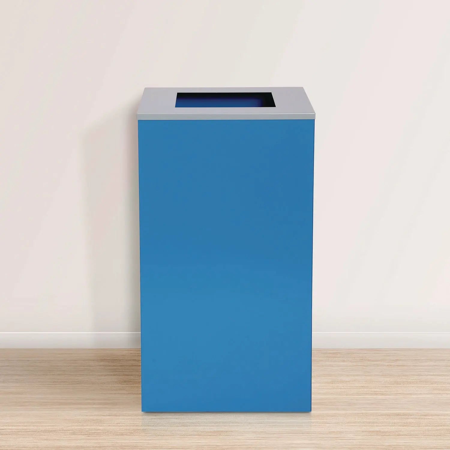 29 Gallon Trash/Recycling Cans, Steel, Blue Can with Square Lid Alpine Industries Flipcost