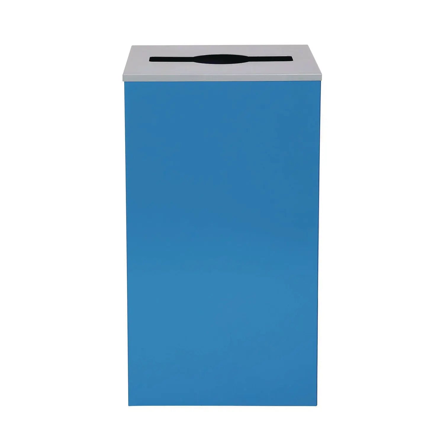 29 Gallon Trash/Recycling Cans, Steel, Blue Can with Mixed Lid