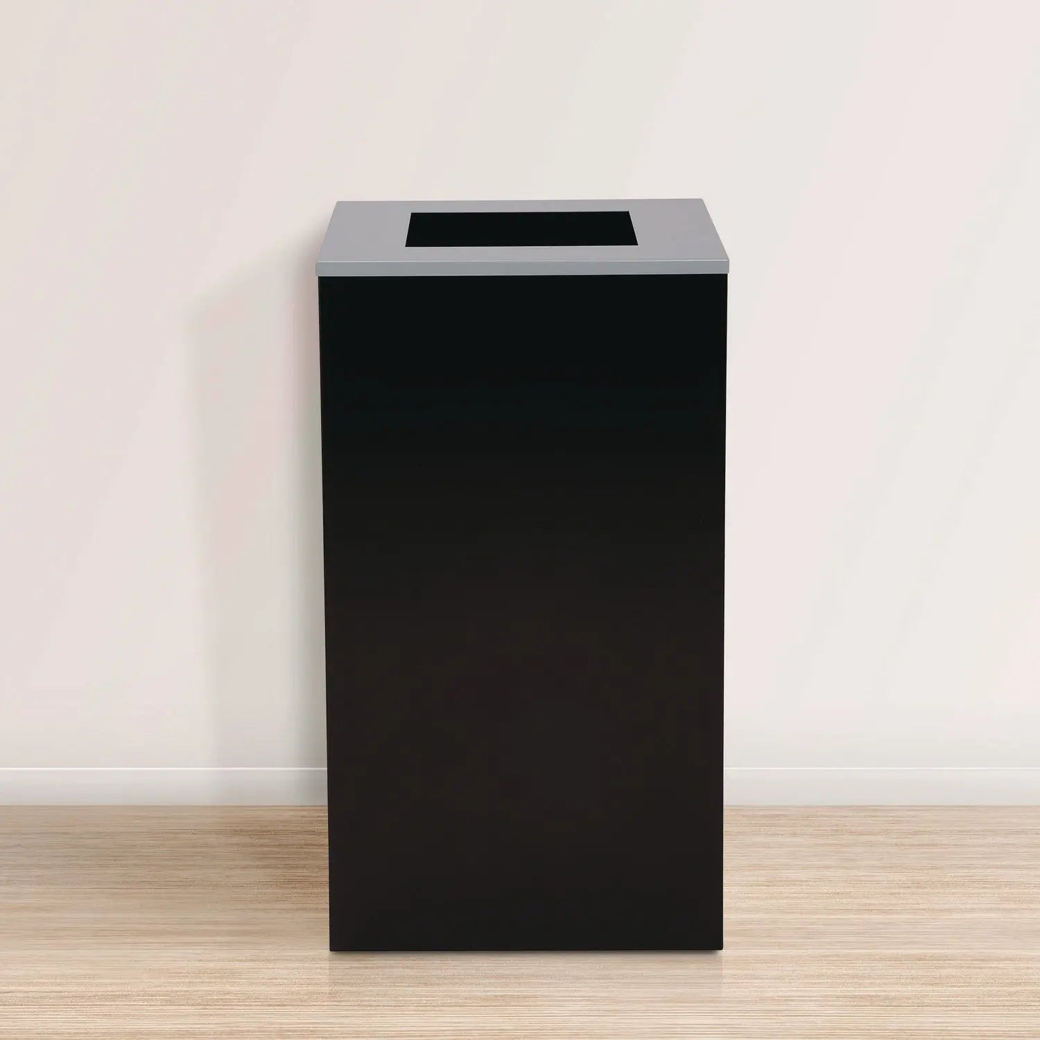 29 Gallon Trash/Recycling Cans, Steel, Black Can with Square Lid Alpine Industries Flipcost