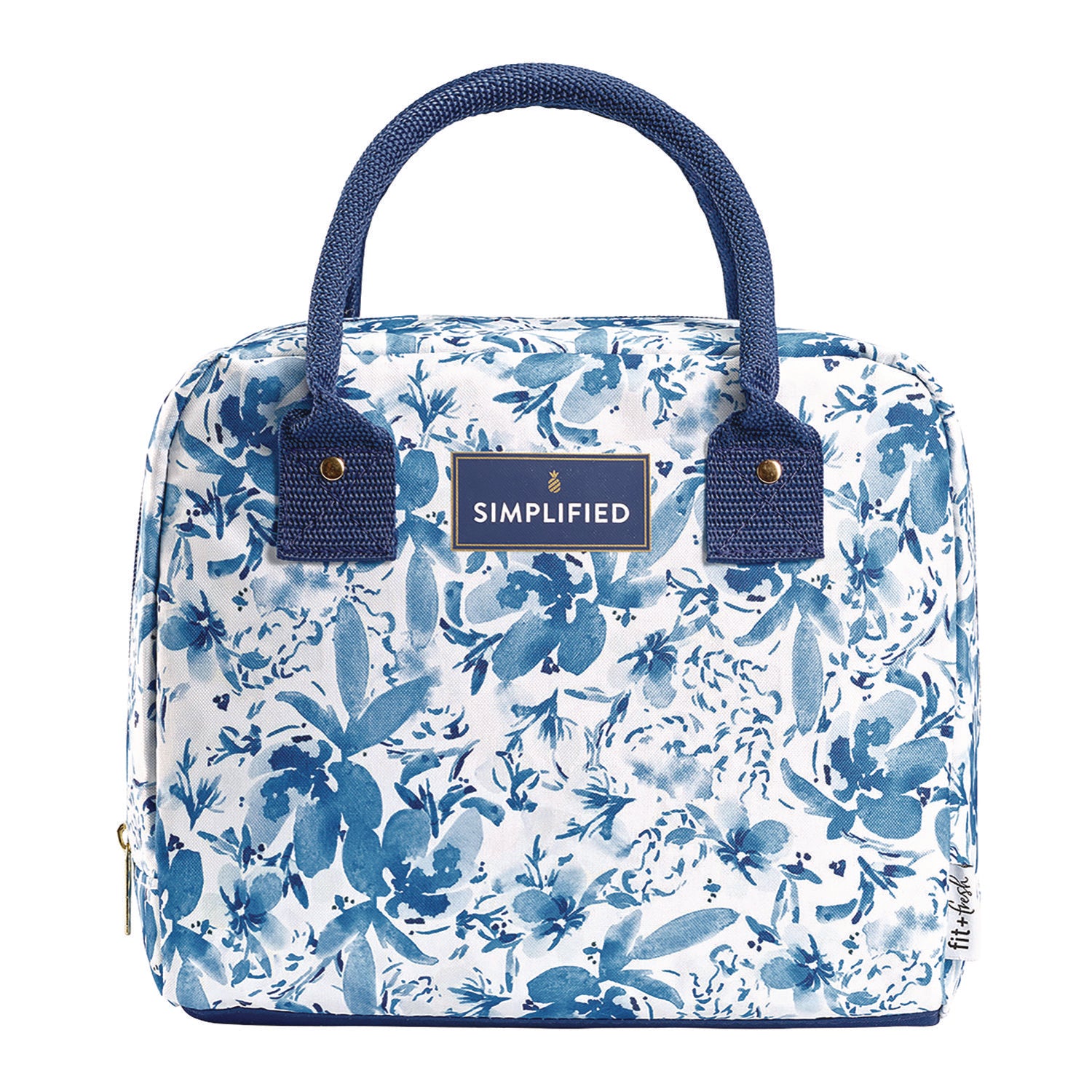 fit + fresh Simplified Lunch Bag, 9 x 6 x 10, Blue Floral