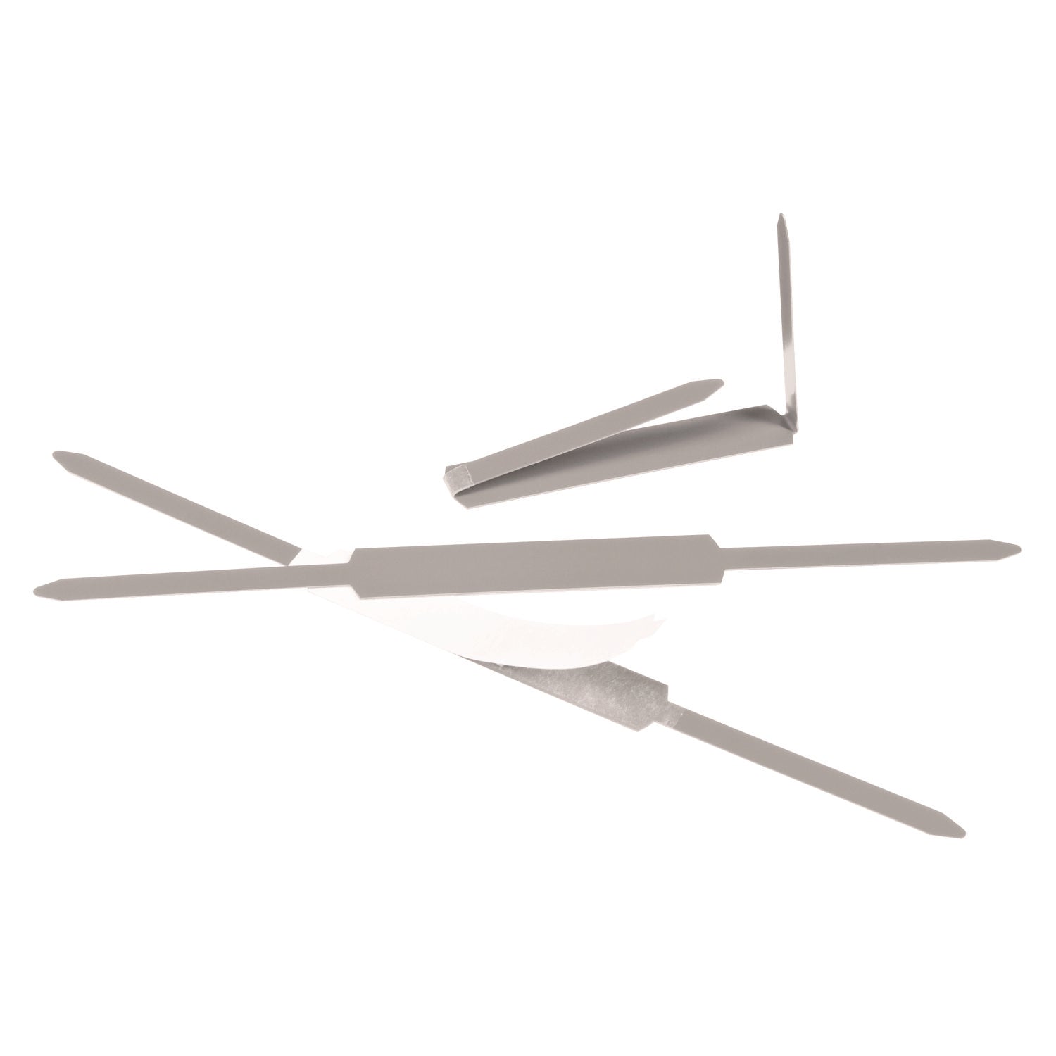 ACCO Self-Adhesive Two-Prong Paper Fastener Bases, 2" Capacity, 2.75" Center to Center, Matte Steel, 100/Box