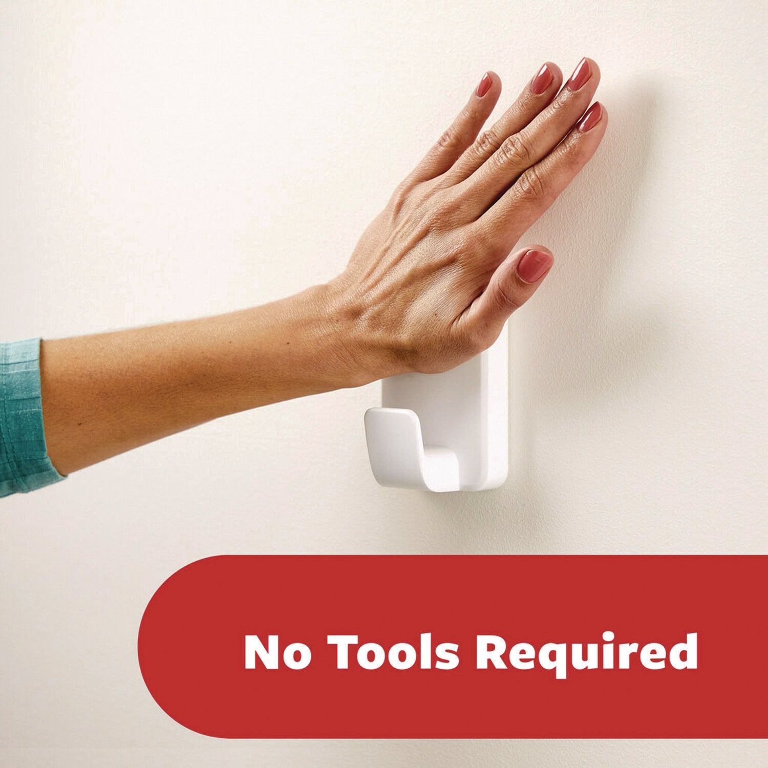 Command™ X-large Utility Hooks, Plastic, White, 15 lb Capacity, 2 Hooks and 8 Strips/Pack