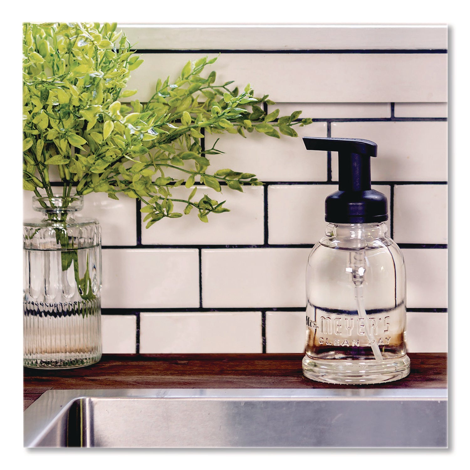 Mrs. Meyer's® Foaming Hand Soap Concentrate Starter Kit, Rain Water, (2) 2 oz Refill Bottles, 10 oz Dispenser Bottle