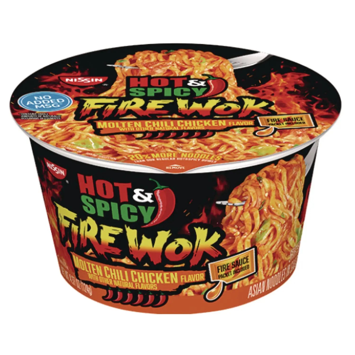 Nissin® Hot and Spicy Fire Wok Molten Chili Chicken, 4.37 oz Bowl, 6/Carton Nissin® Flipcost