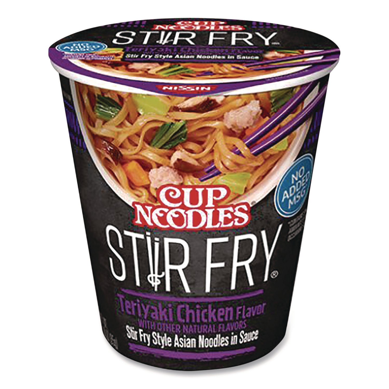 Nissin® Cup Noodles Stir Fry, Teriyaki Chicken, 3 oz Cup, 6/Carton