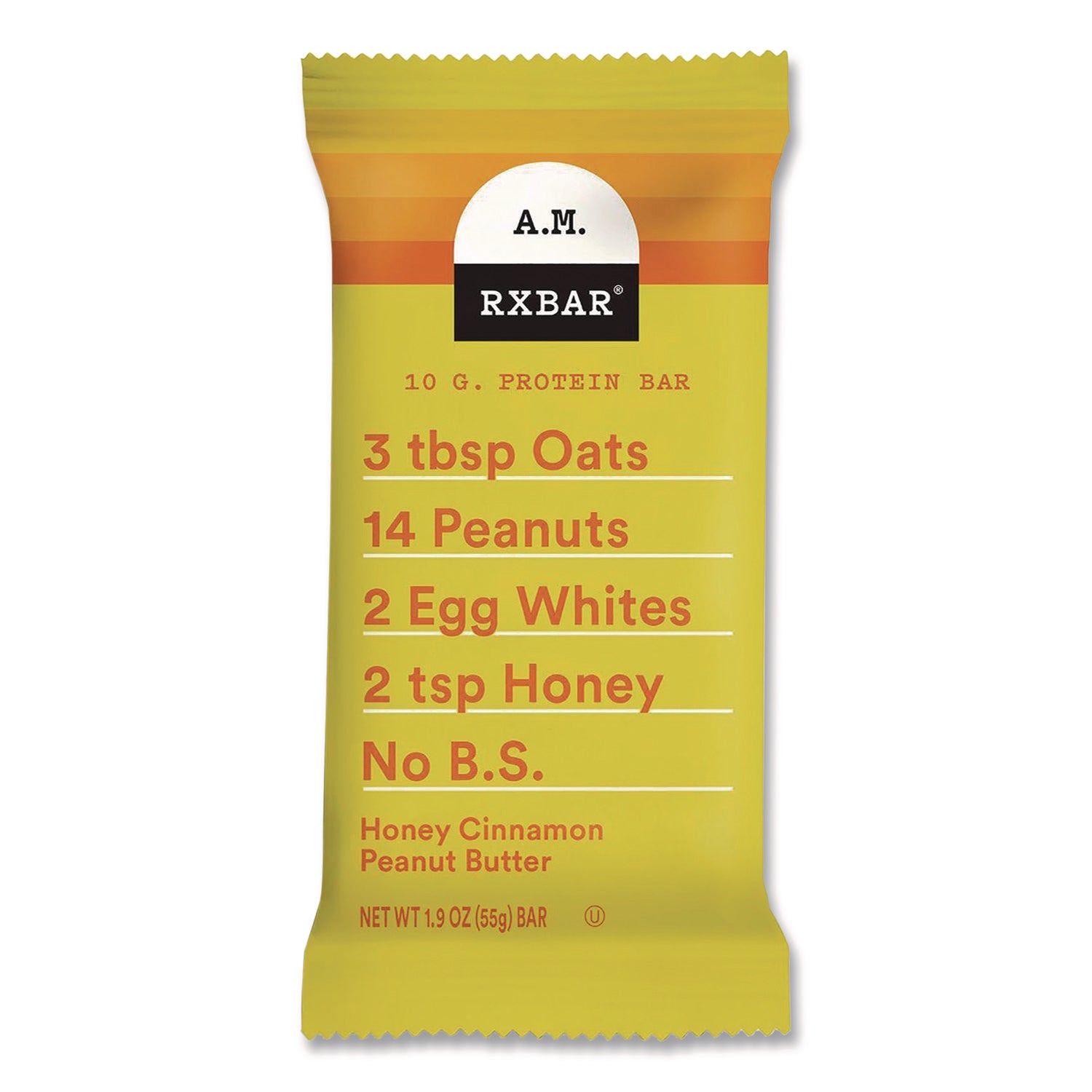 A.M. RXBAR® Gluten-Free Honey Cinnamon Peanut Butter Protein Bar, 1.9 oz Bar, 12/Box